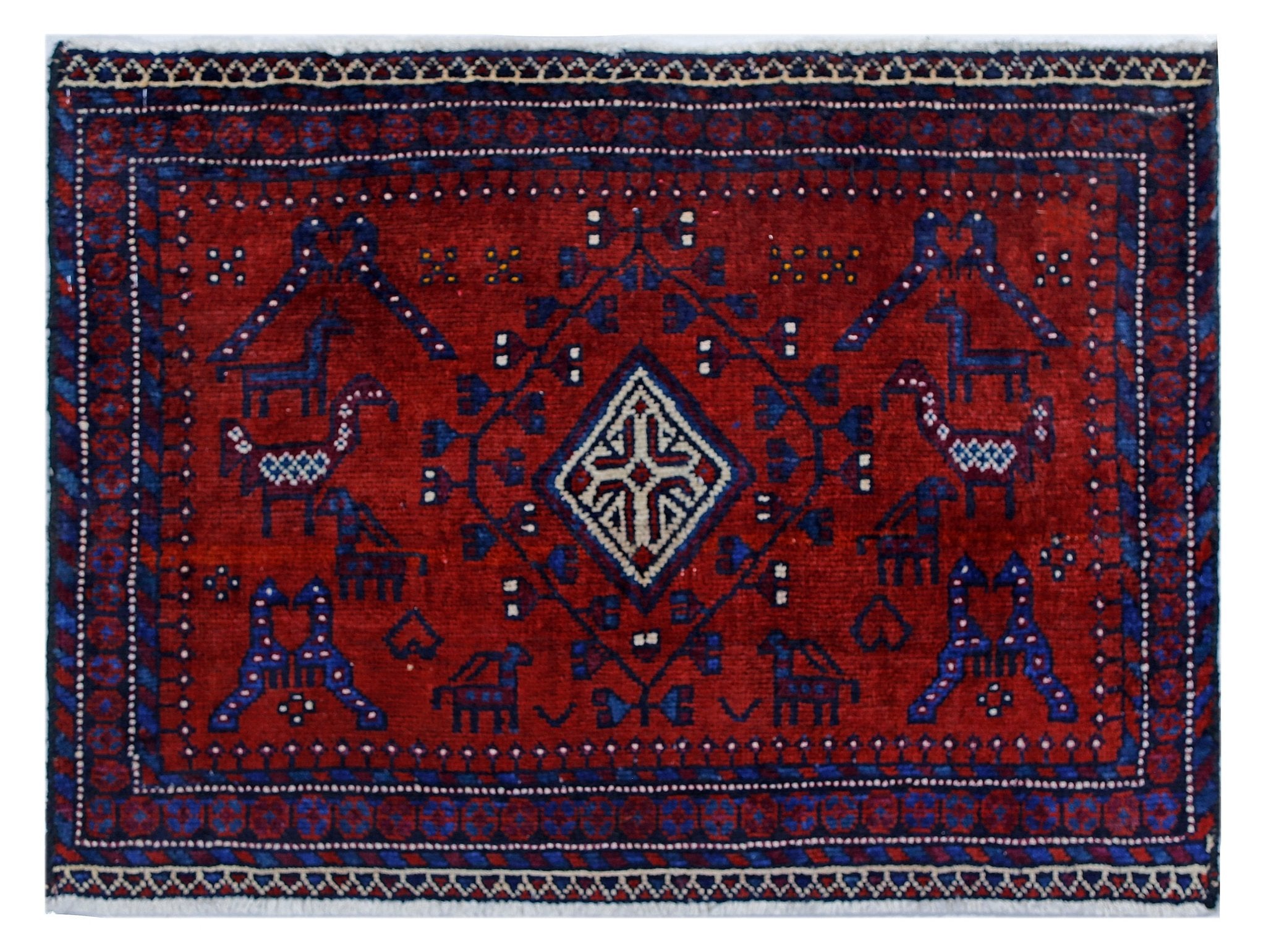 Handmade Mini Vintage Persian Rug | 75 x 55 cm | 2'6" x 1'10" - Najaf Rugs & Textile