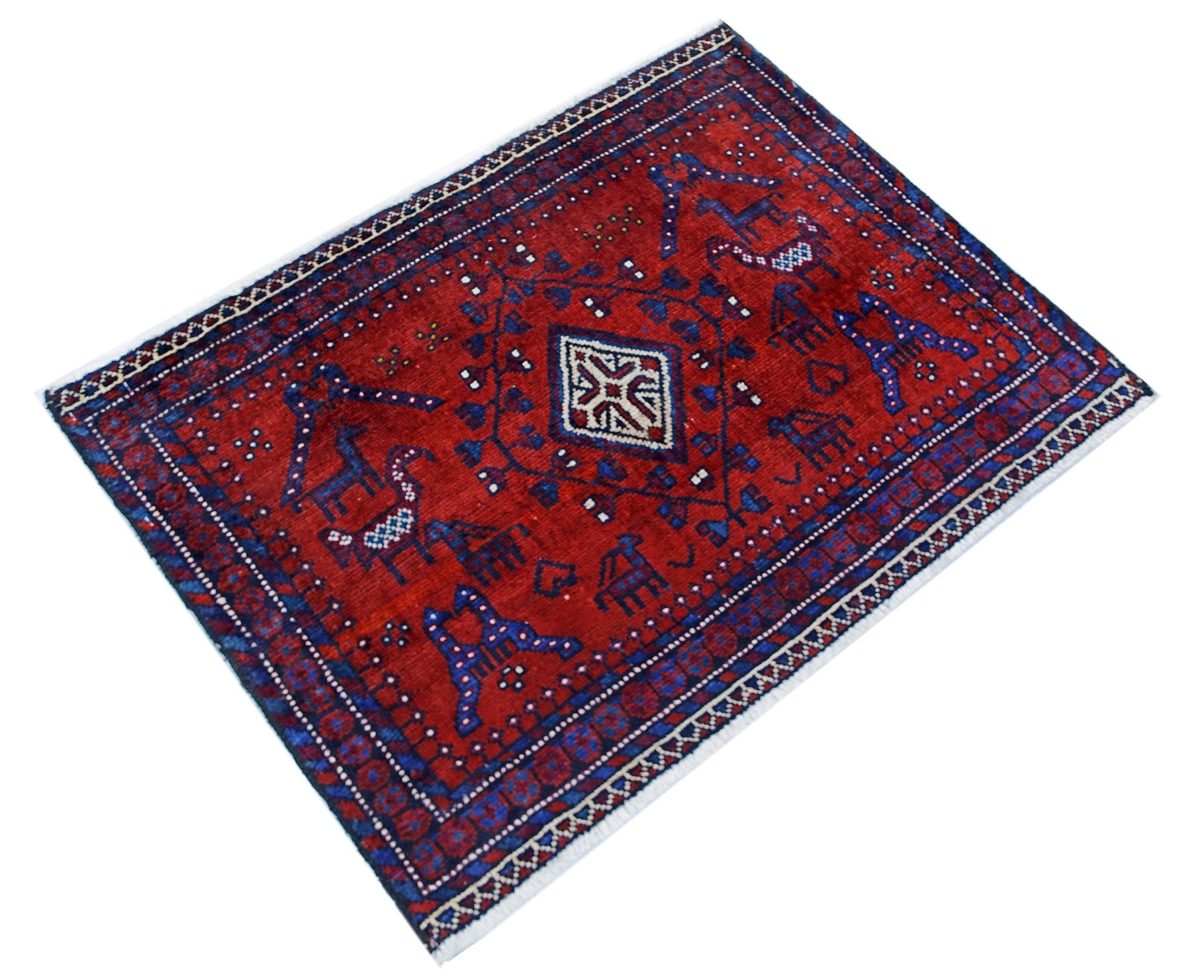 Handmade Mini Vintage Persian Rug | 75 x 55 cm | 2'6" x 1'10" - Najaf Rugs & Textile