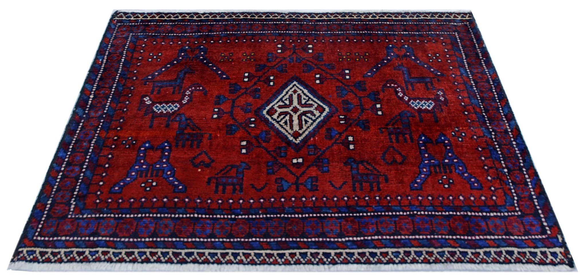 Handmade Mini Vintage Persian Rug | 75 x 55 cm | 2'6" x 1'10" - Najaf Rugs & Textile