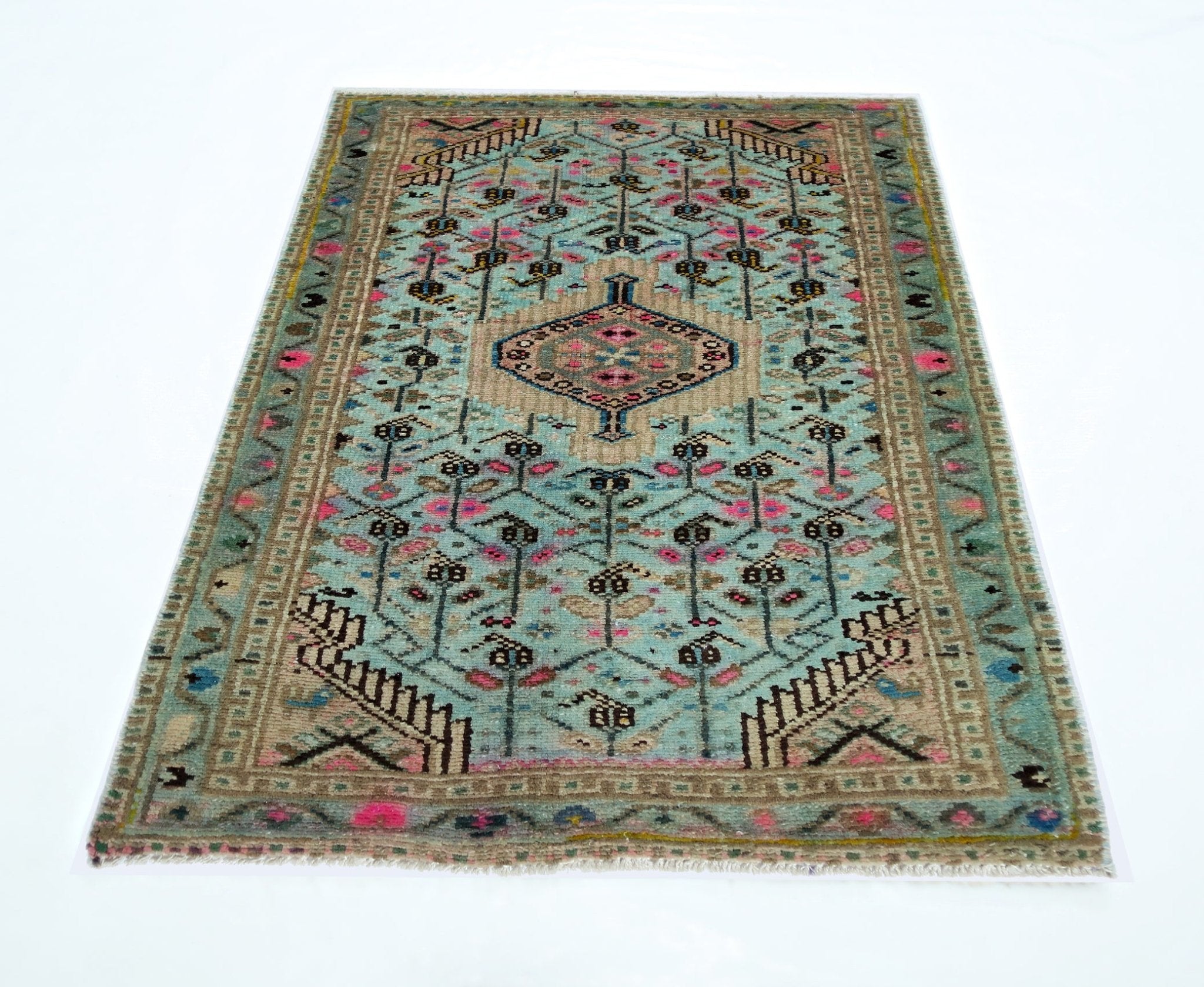 Handmade Mini Vintage Persian Rug | 88 x 54 cm | 2'10" x 1'9" - Najaf Rugs & Textile