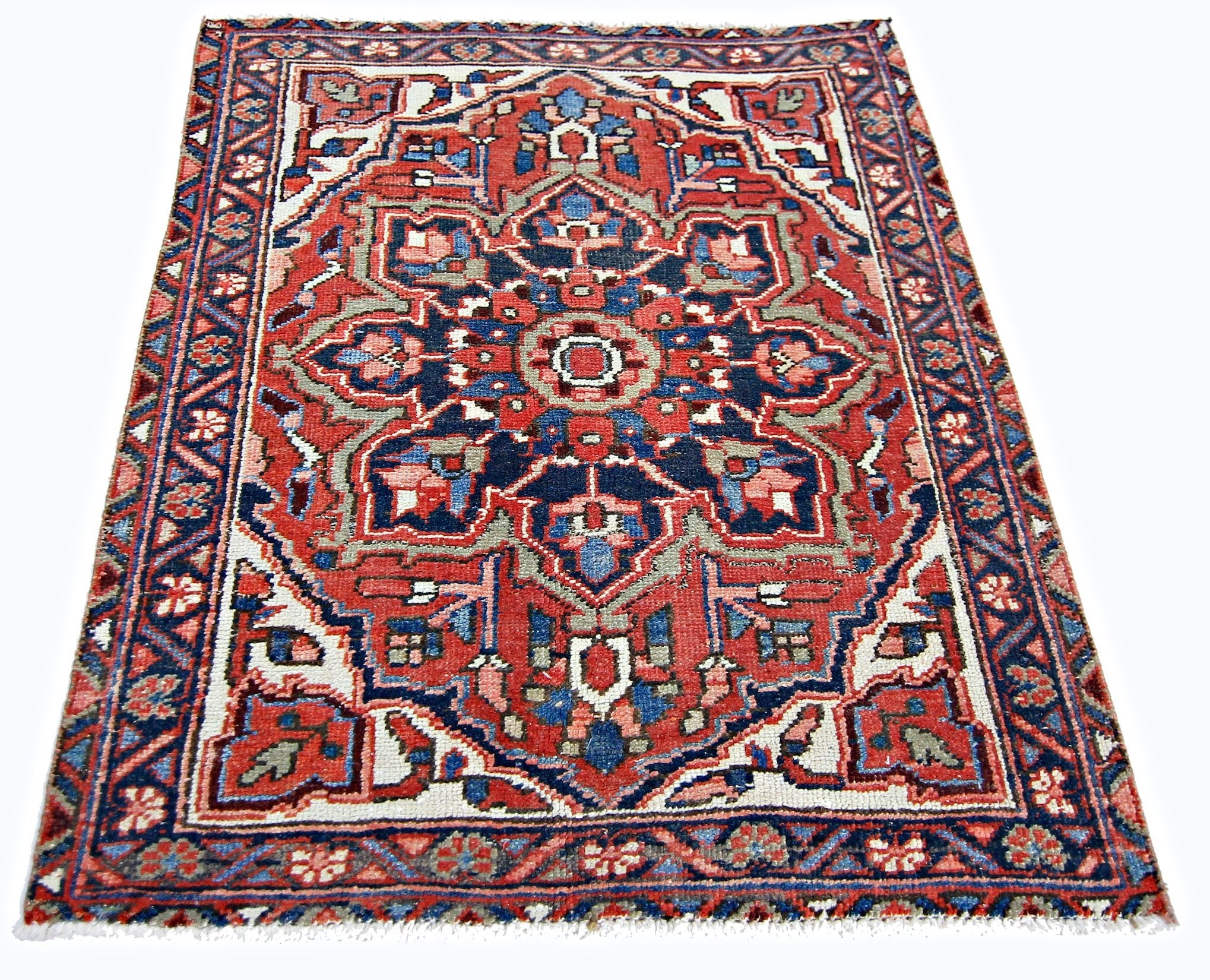 Handmade Mini Vintage Persian Rug | 91 x 79 cm | 3' x 2'7" - Najaf Rugs & Textile