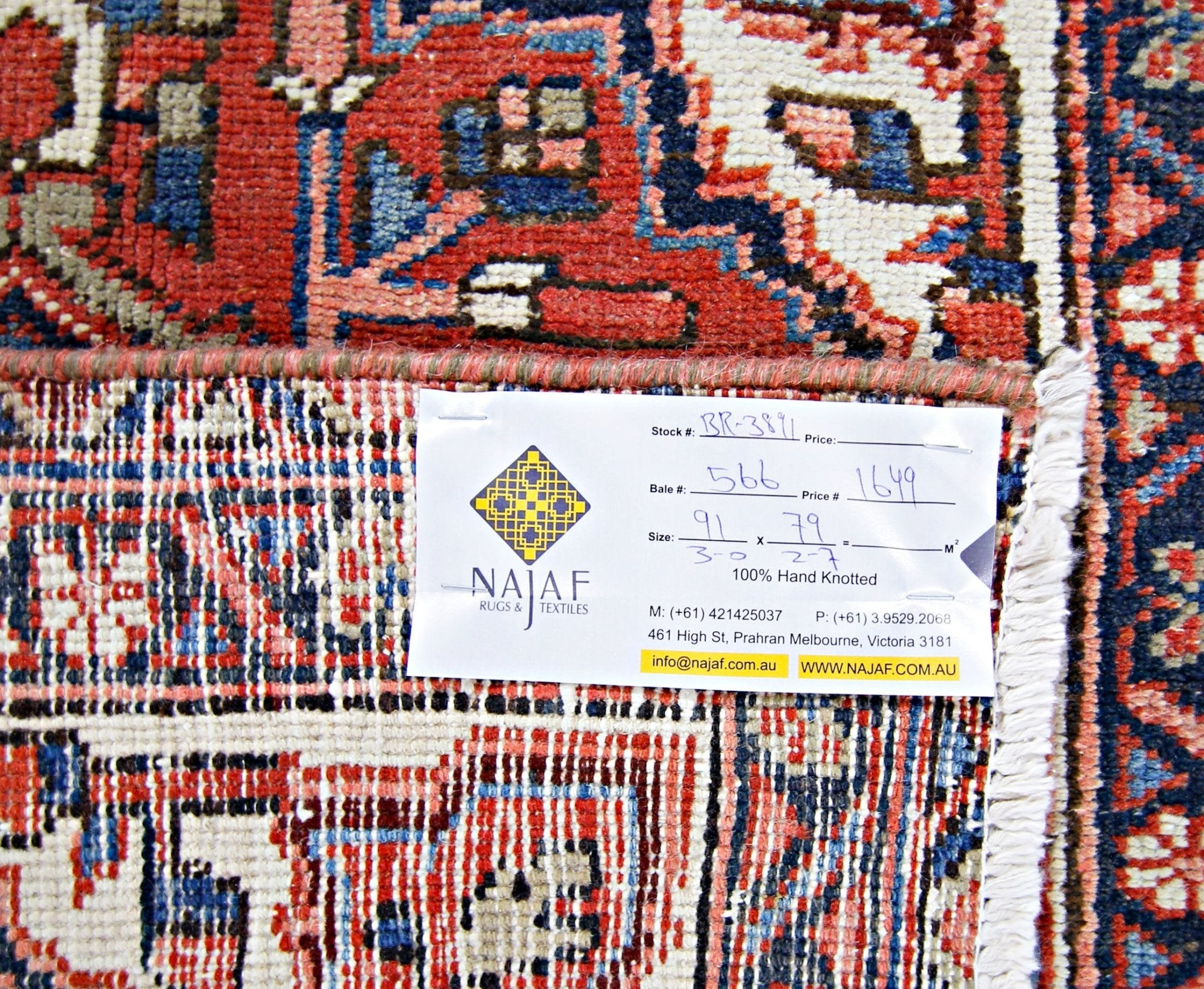 Handmade Mini Vintage Persian Rug | 91 x 79 cm | 3' x 2'7" - Najaf Rugs & Textile