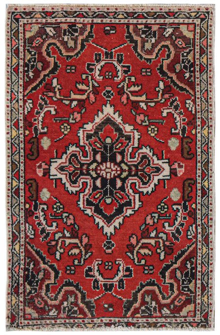 Handmade Mini Vintage Persian Rug | 95 x 60 cm | 3'1" x 2' - Najaf Rugs & Textile