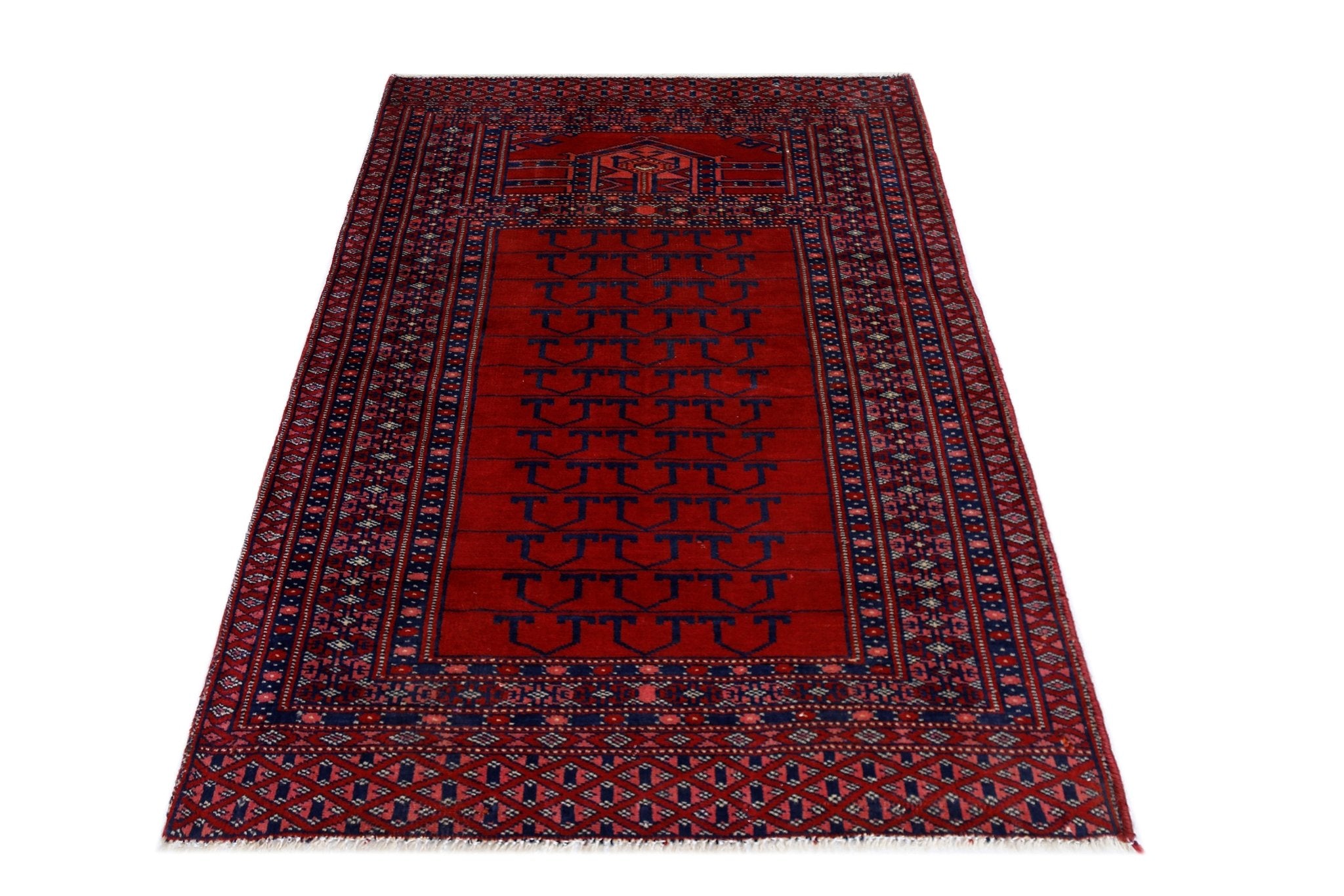 Handmade Mini Vintage Princess Bokhara Prayer Rug | 90 x 63 cm | 2'11" x 2'1" - Najaf Rugs & Textile
