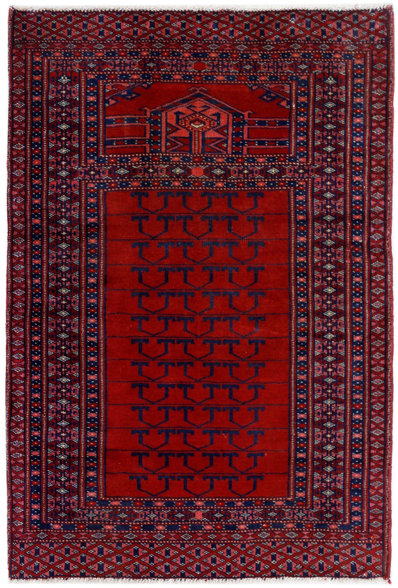 Handmade Mini Vintage Princess Bokhara Prayer Rug | 90 x 63 cm | 2'11" x 2'1" - Najaf Rugs & Textile
