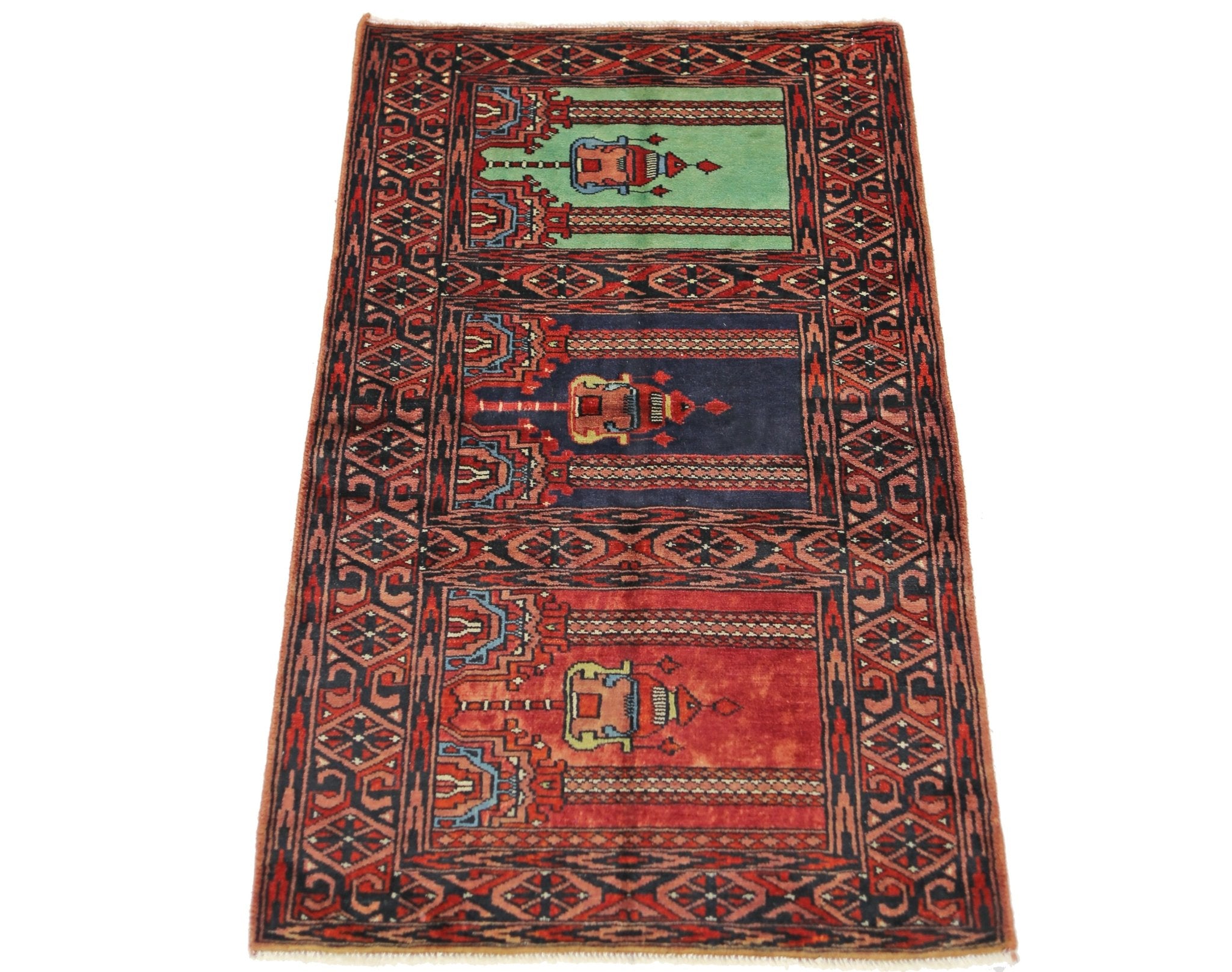 Handmade Mini Vintage Princess Bokhara Prayer Rug | 94 x 60 cm | 3'1" x 2' - Najaf Rugs & Textile