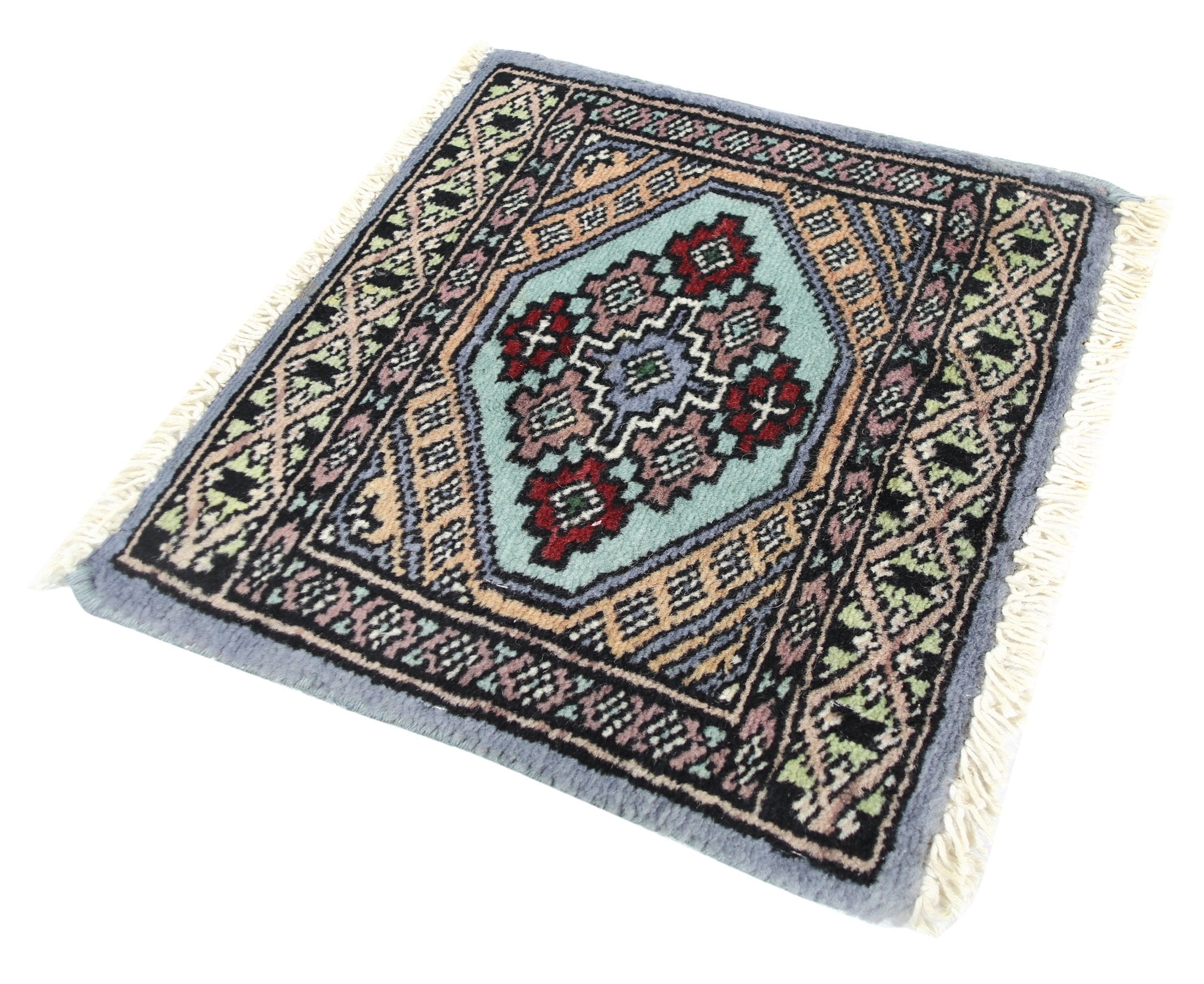 Handmade Mini Vintage Princess Bokhara Rug | 30 x 29 cm | 1' x 1' - Najaf Rugs & Textile