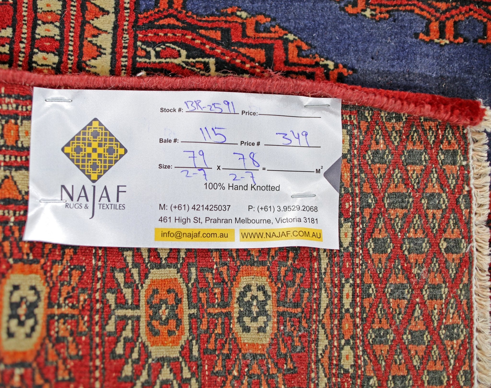 Handmade Mini Vintage Princess Bokhara Rug | 79 x 78 cm | 2'7" x 2'7" - Najaf Rugs & Textile