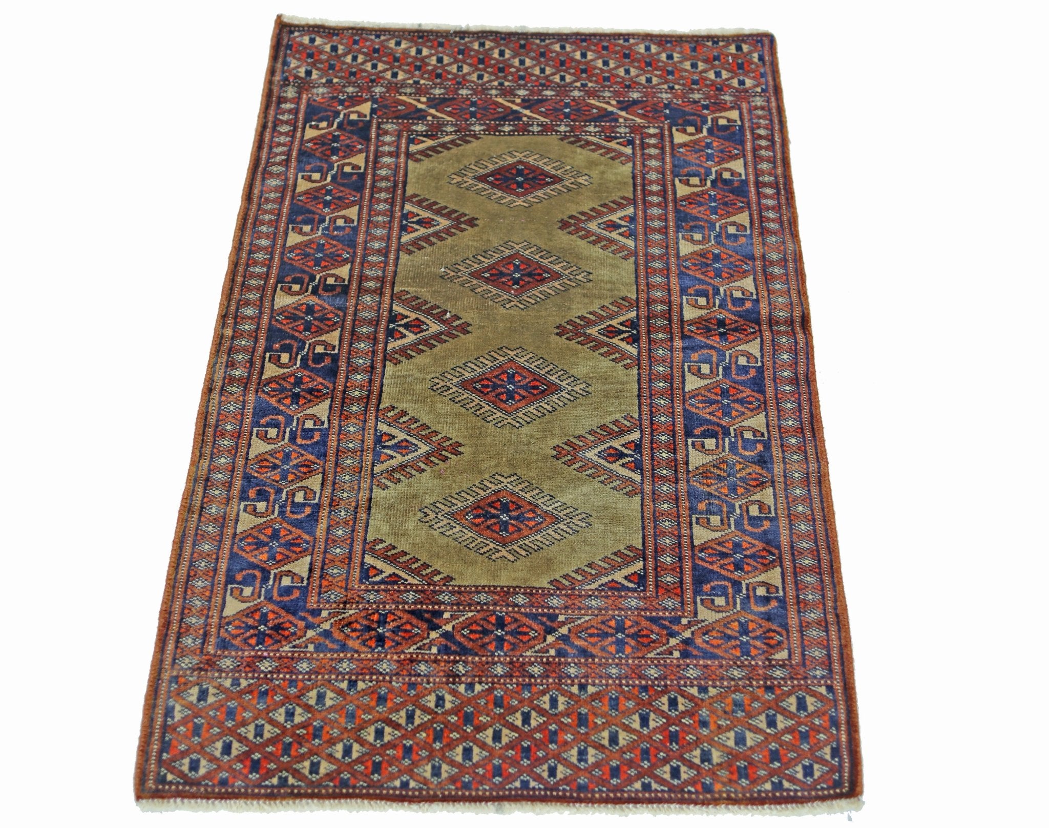 Handmade Mini Vintage Princess Bokhara Rug | 91 x 63 cm | 3' x 2'1" - Najaf Rugs & Textile