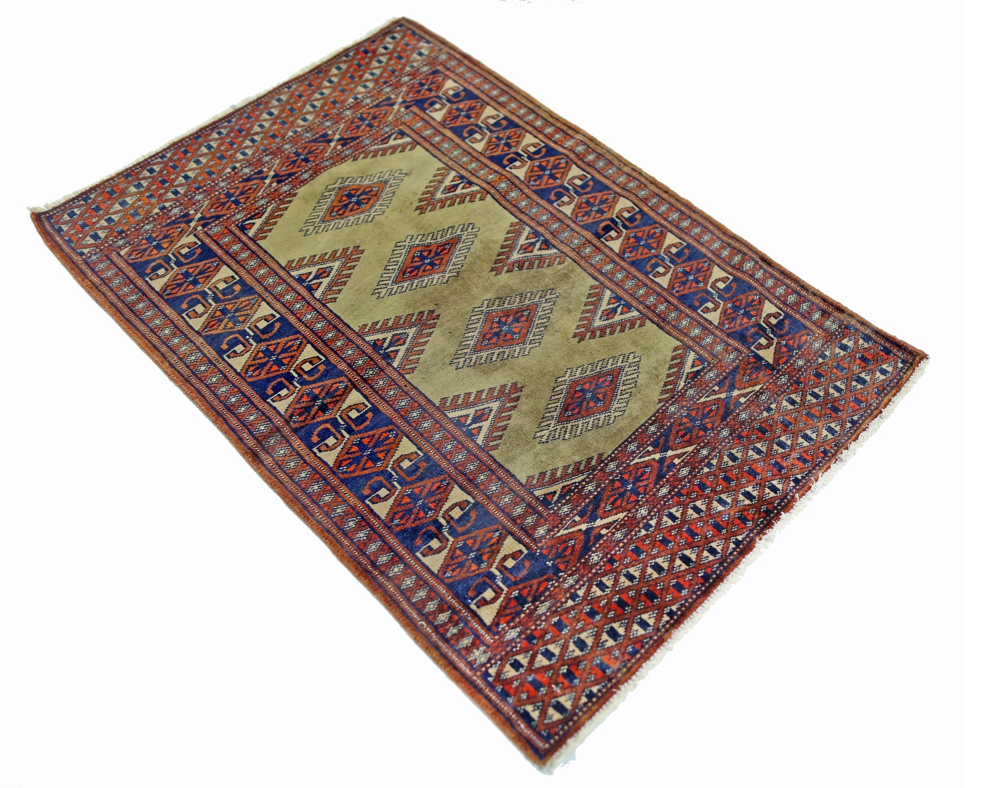 Handmade Mini Vintage Princess Bokhara Rug | 91 x 63 cm | 3' x 2'1" - Najaf Rugs & Textile
