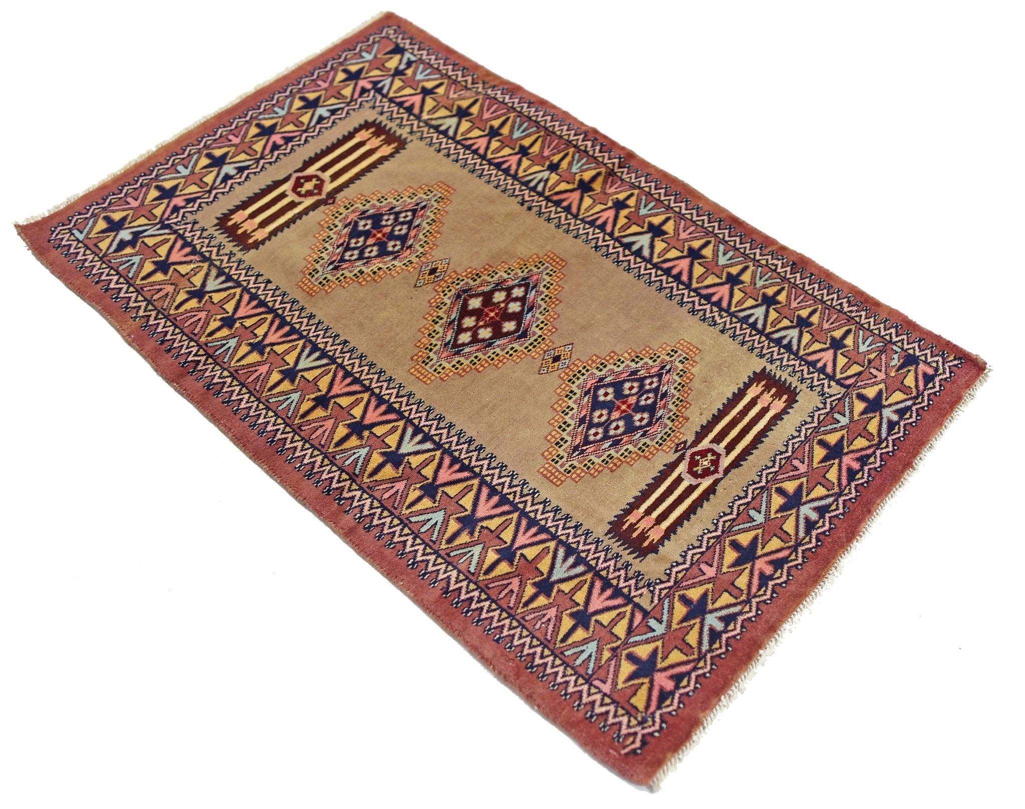 Handmade Mini Vintage Princess Bokhara Rug | 95 x 59 cm | 3'1" x 1'11" - Najaf Rugs & Textile