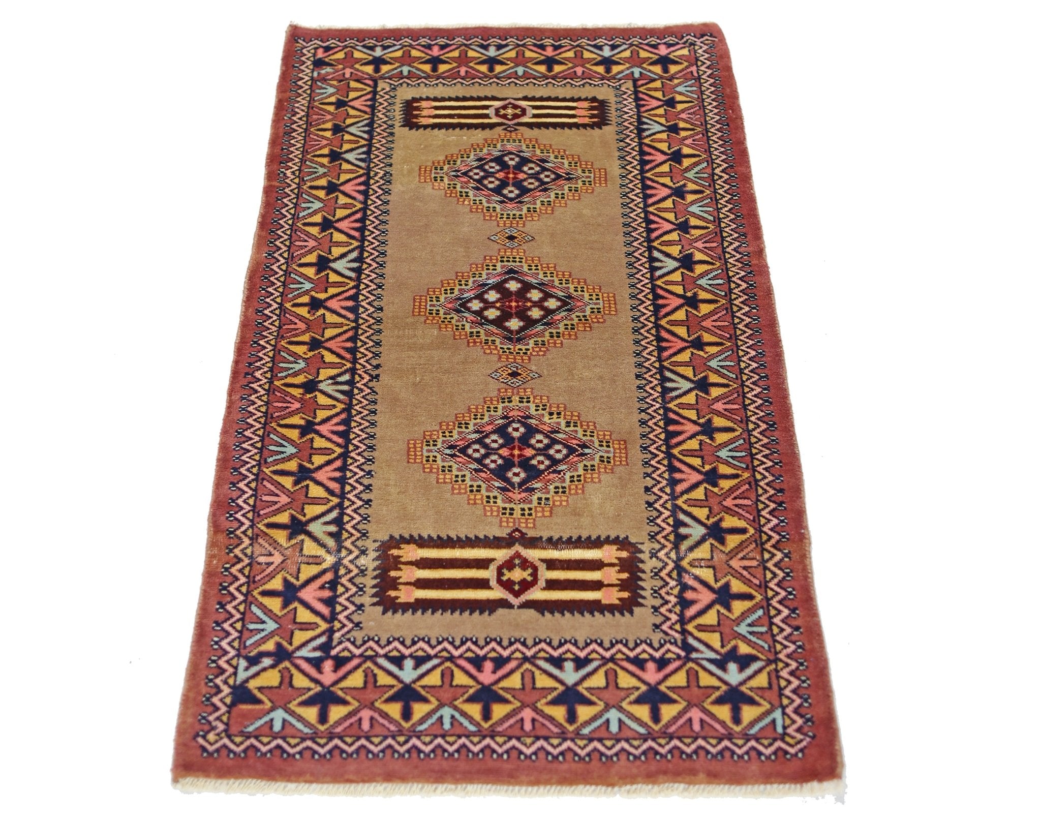 Handmade Mini Vintage Princess Bokhara Rug | 95 x 59 cm | 3'1" x 1'11" - Najaf Rugs & Textile