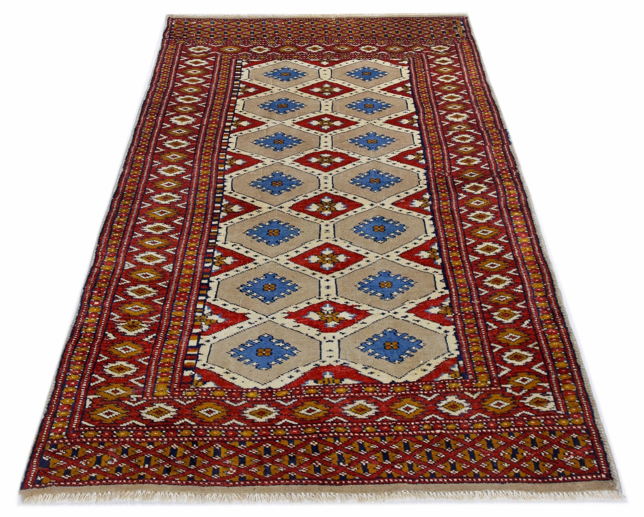 Handmade Mini Vintage Princess Bokhara Rug | 97 x 60 cm | 3'2" x 2' - Najaf Rugs & Textile