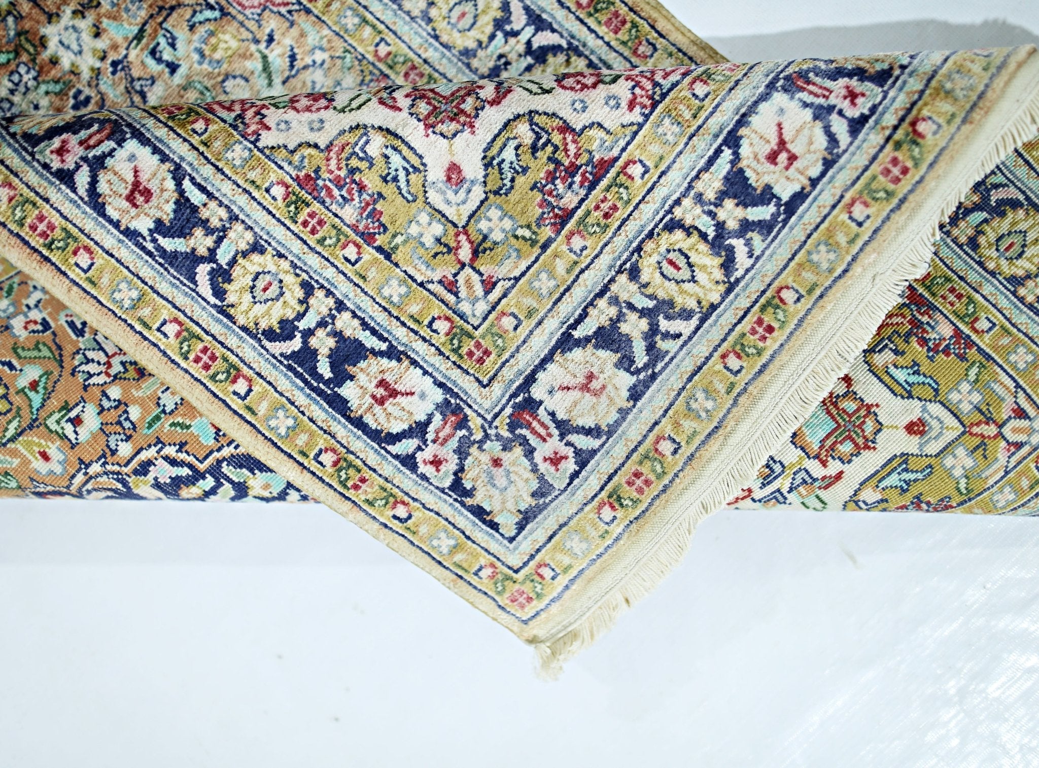 Handmade Mini Vintage Turkish Silk Rug | 97 x 61 cm | 3'2" x 2' - Najaf Rugs & Textile