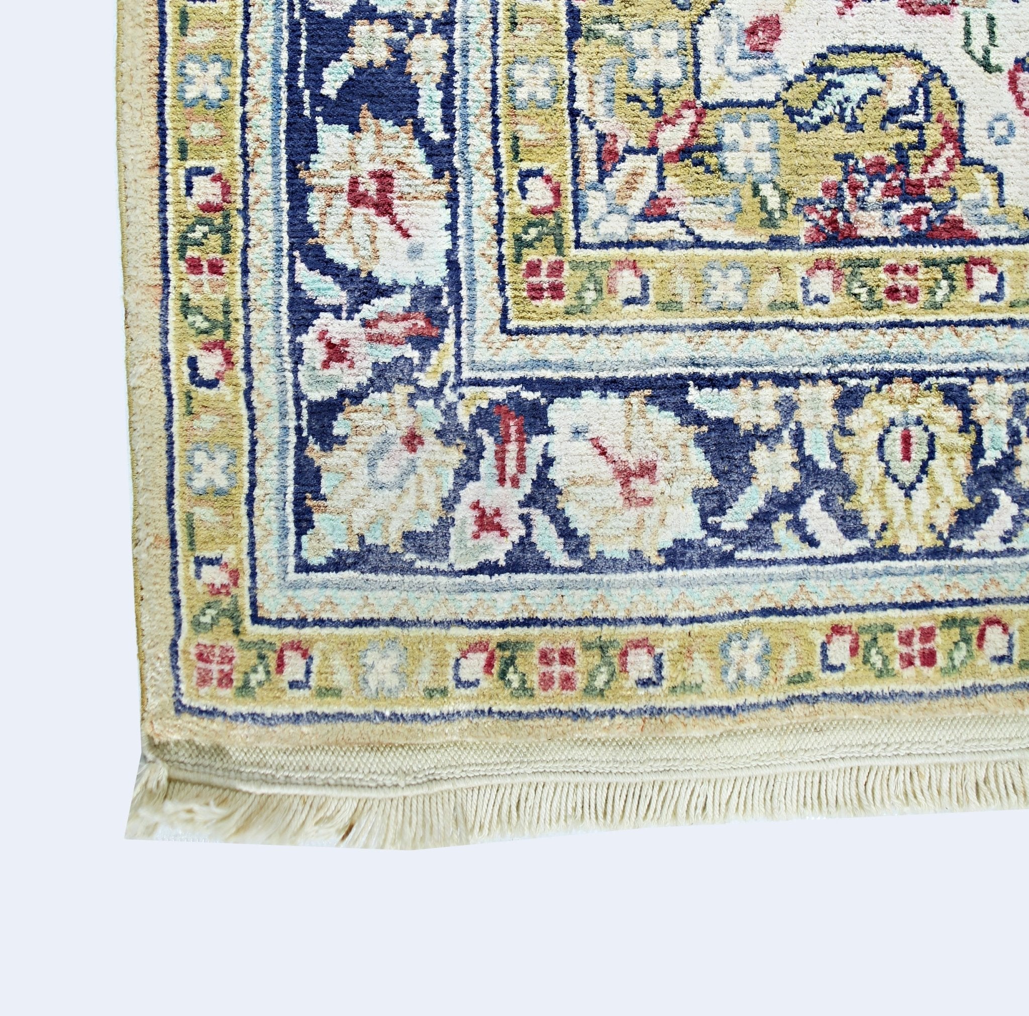 Handmade Mini Vintage Turkish Silk Rug | 97 x 61 cm | 3'2" x 2' - Najaf Rugs & Textile