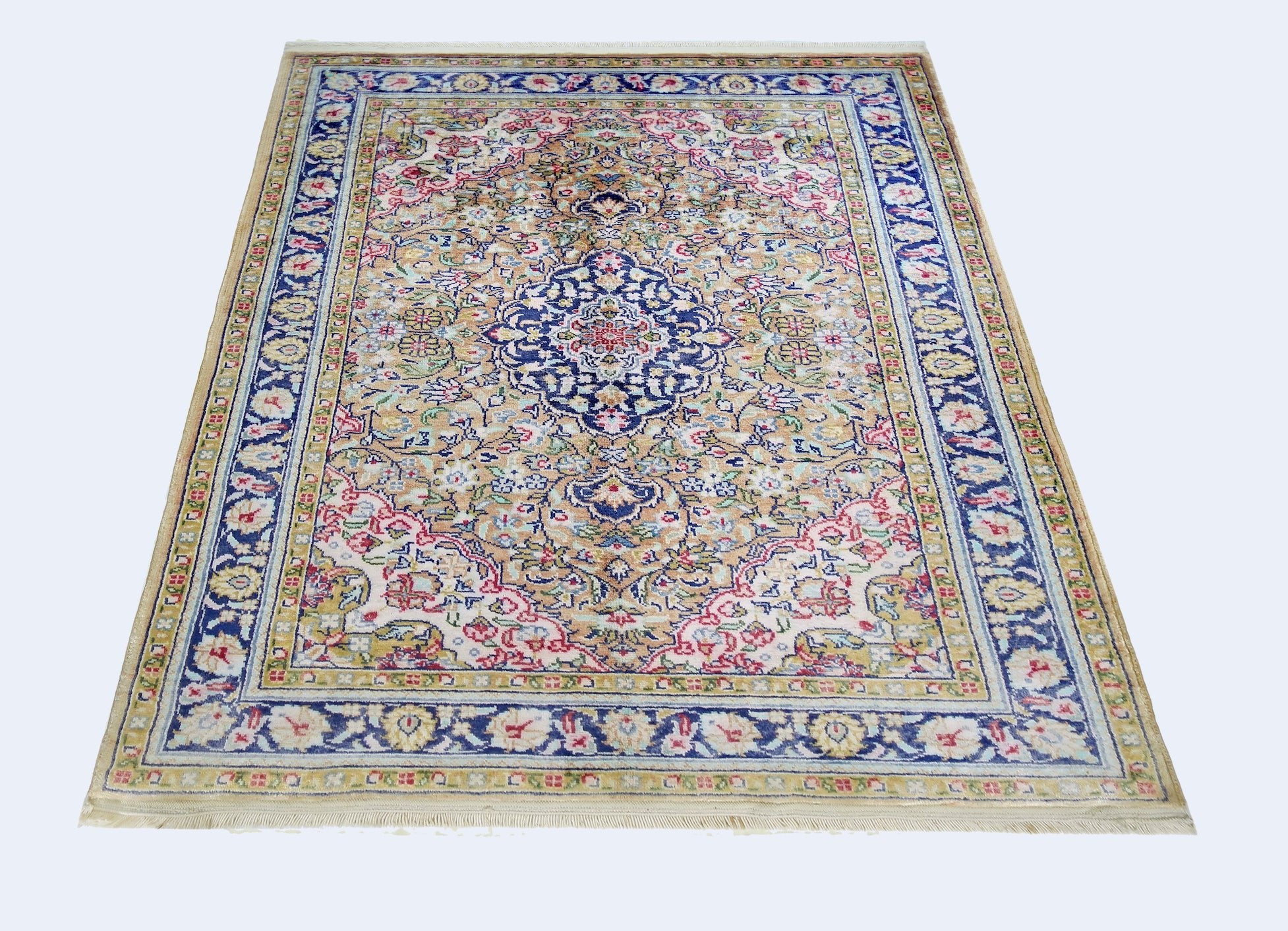 Handmade Mini Vintage Turkish Silk Rug | 97 x 61 cm | 3'2" x 2' - Najaf Rugs & Textile