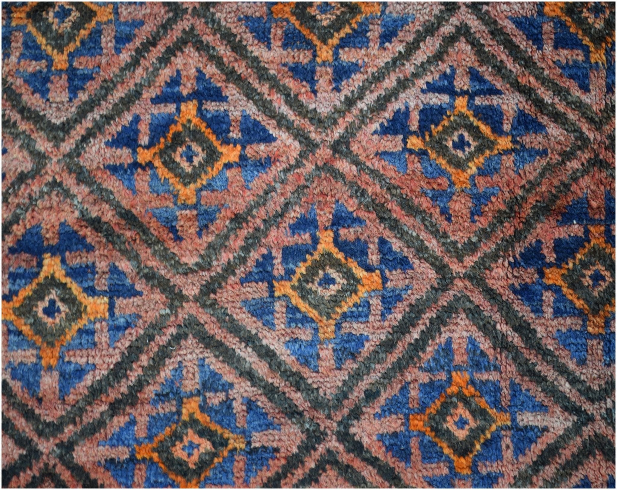 Handmade Old Afghan Shepherd's Rug | 247 x 164 cm | 8'1" x 5'5" - Najaf Rugs & Textile