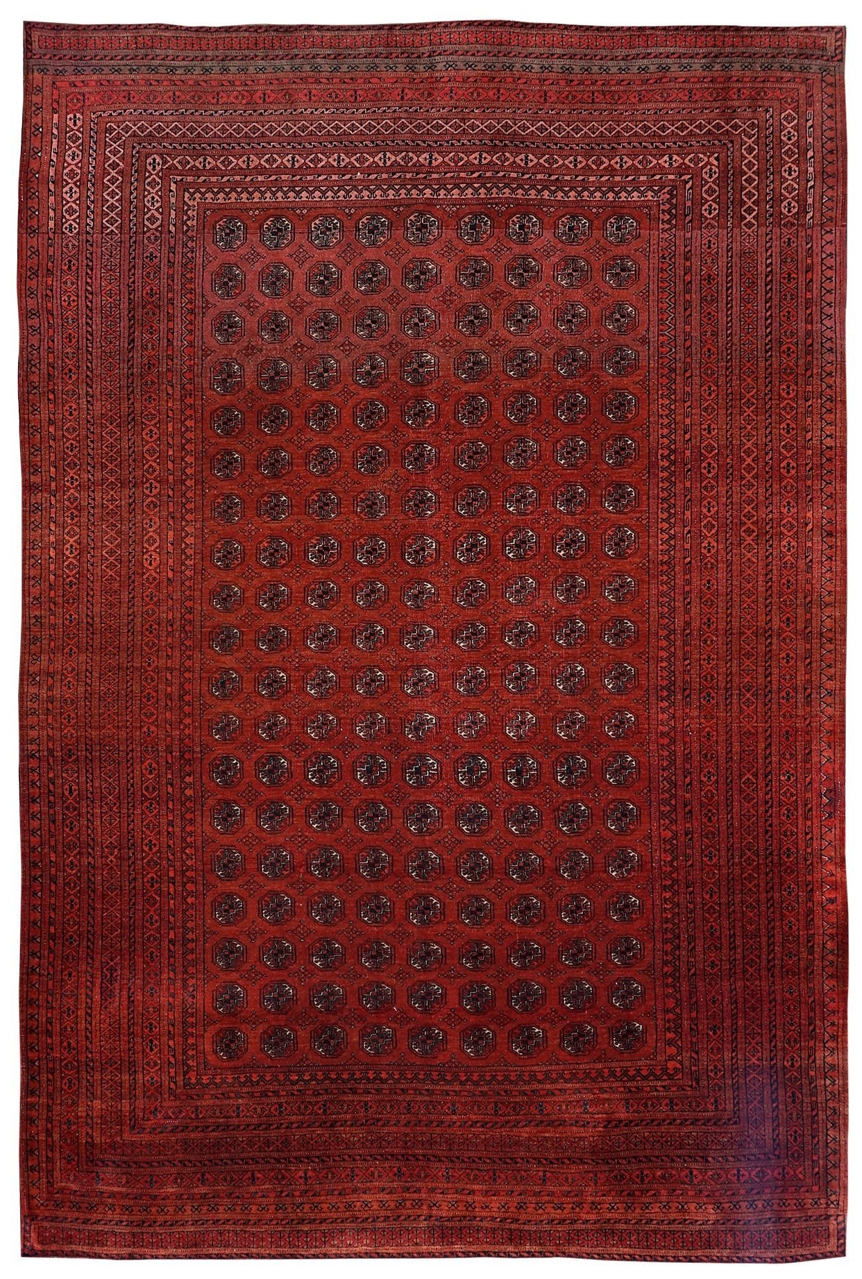 Handmade Old Afghan Turkmen Mauri Rug | 325 x 240 cm - Najaf Rugs & Textile