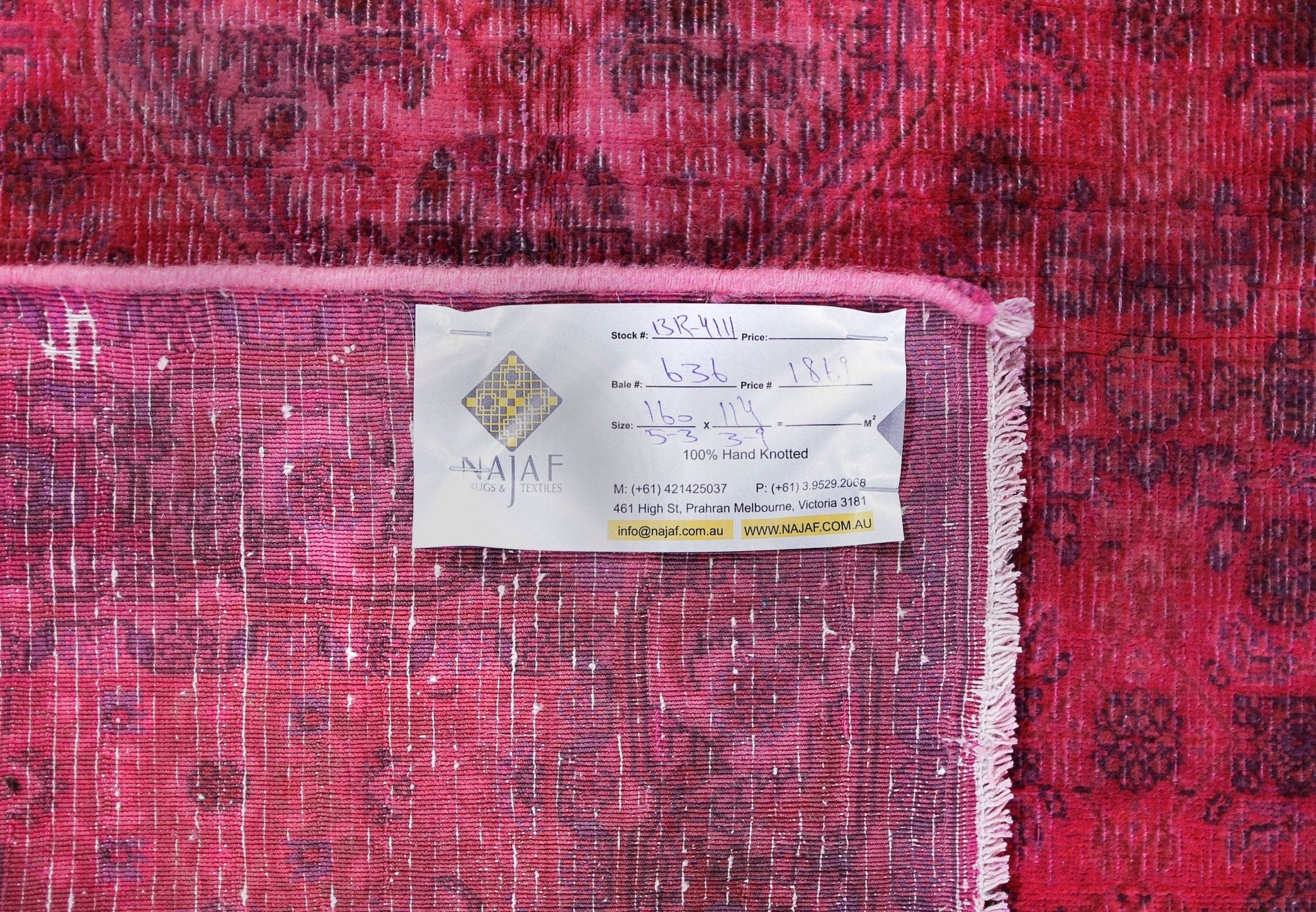 Handmade Overdyed Persian Senneh Rug | 160 x 114 cm | 5'3" x 3'9" - Najaf Rugs & Textile