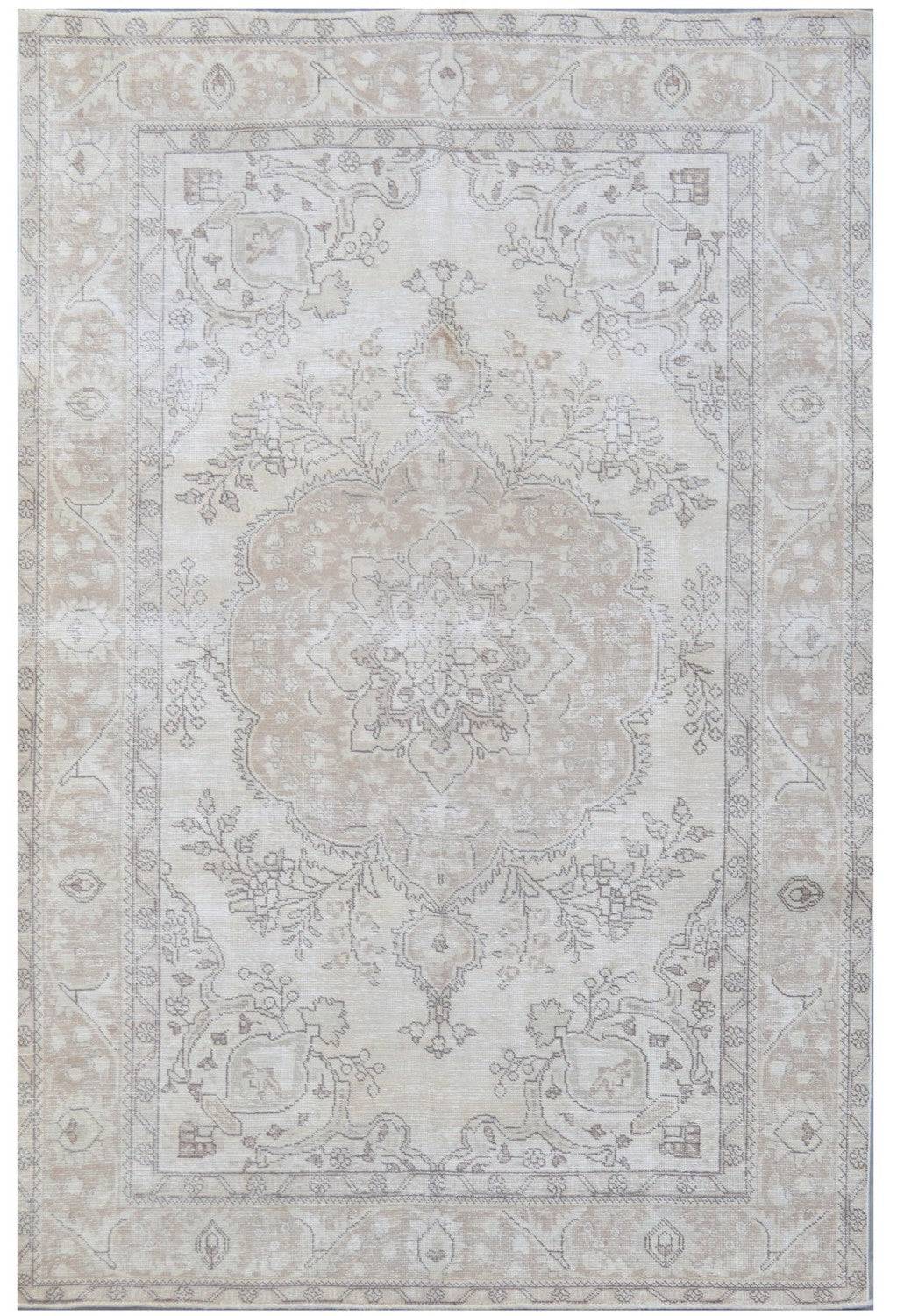 Handmade Persian Vintage Tabriz Rug | 292 x 192 cm | 9'5" x 6'2" - Najaf Rugs & Textile