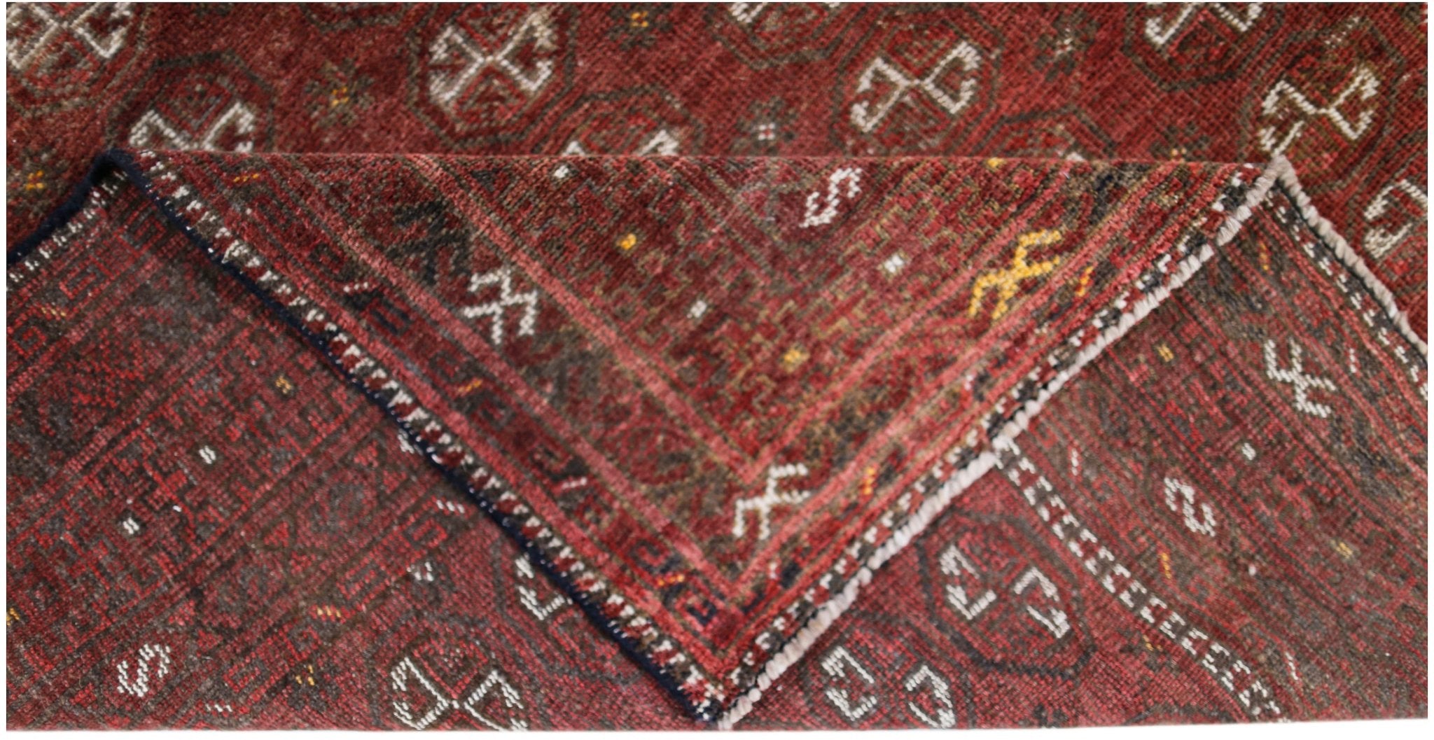 Handmade Semi-Antique Afghan Turkmen Rug | 169 x 129 cm | 5'6" x 4'3" - Najaf Rugs & Textile