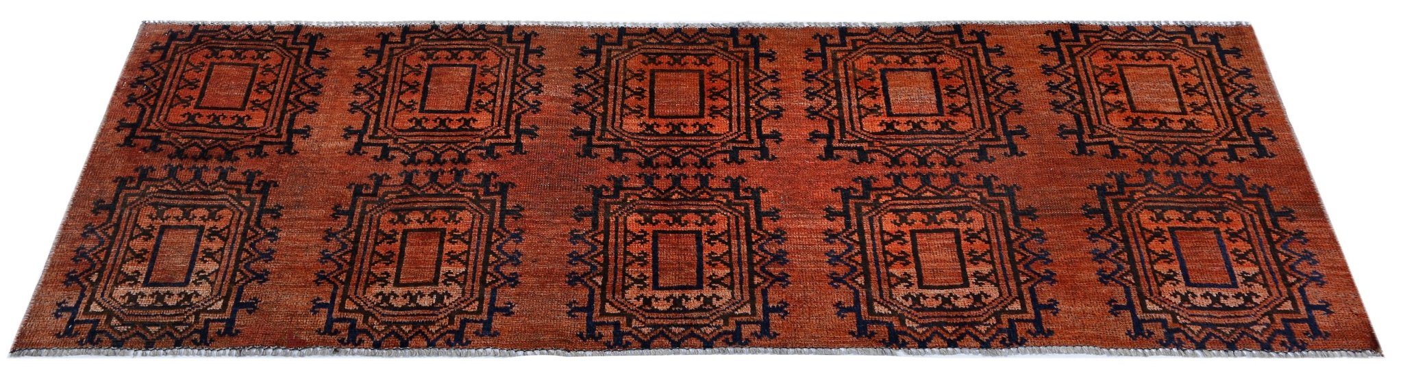 Handmade Semi-Antique Turkmen Rug | 216 x 62 cm | 7'1" x 2' - Najaf Rugs & Textile