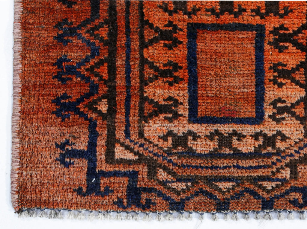 Handmade Semi-Antique Turkmen Rug | 216 x 62 cm | 7'1" x 2' - Najaf Rugs & Textile