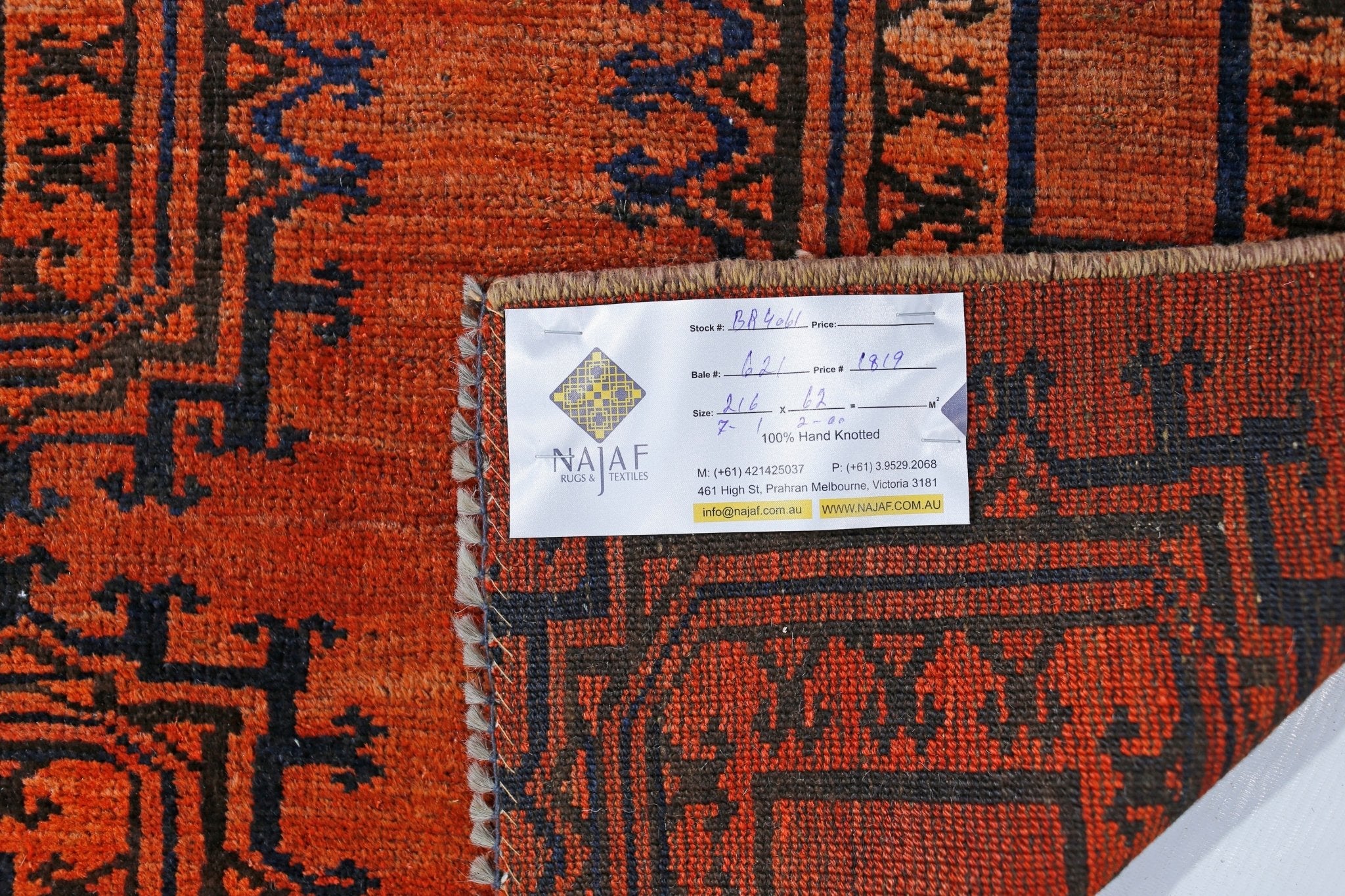 Handmade Semi-Antique Turkmen Rug | 216 x 62 cm | 7'1" x 2' - Najaf Rugs & Textile
