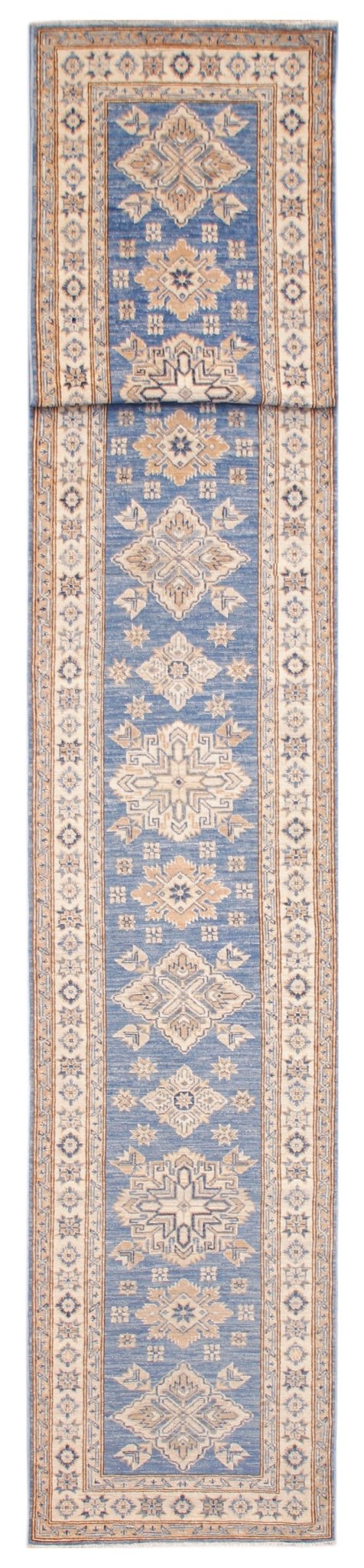 Handmade Super Kazakh Hallway Runner | 579 x 72 cm | 19' x 2'4" - Najaf Rugs & Textile