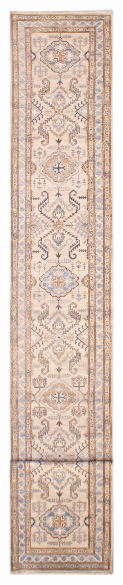 Handmade Super Kazakh Hallway Runner | 585 x 72 cm | 19'2" x 2'4" - Najaf Rugs & Textile