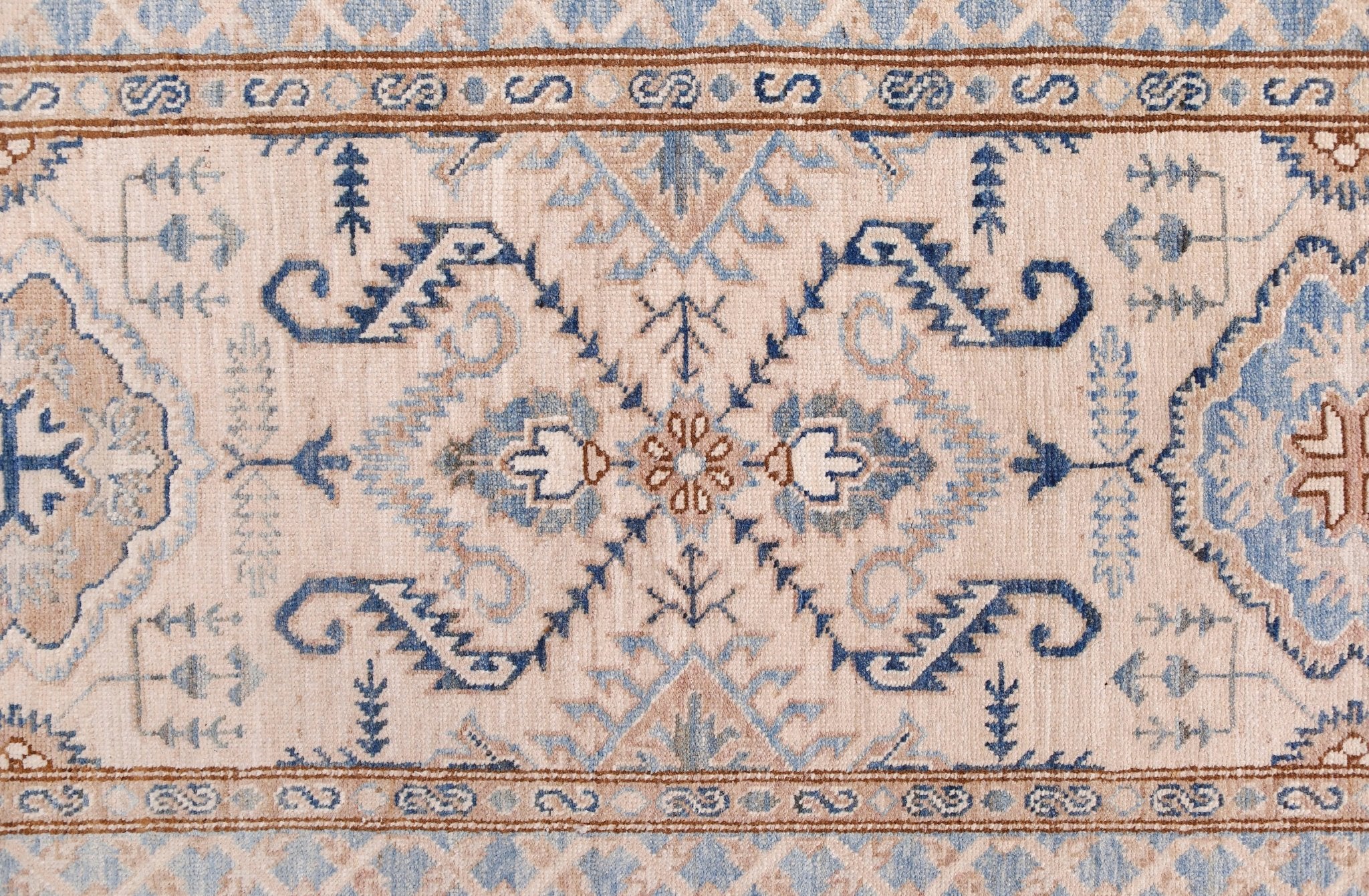 Handmade Super Kazakh Hallway Runner | 585 x 72 cm | 19'2" x 2'4" - Najaf Rugs & Textile
