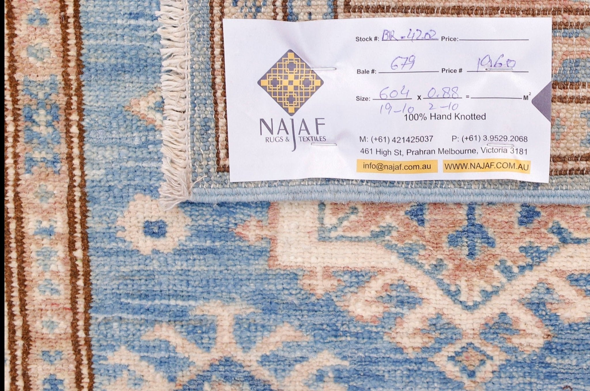 Handmade Super Kazakh Hallway Runner | 604 x 88 cm | 19'10" x 2'10" - Najaf Rugs & Textile