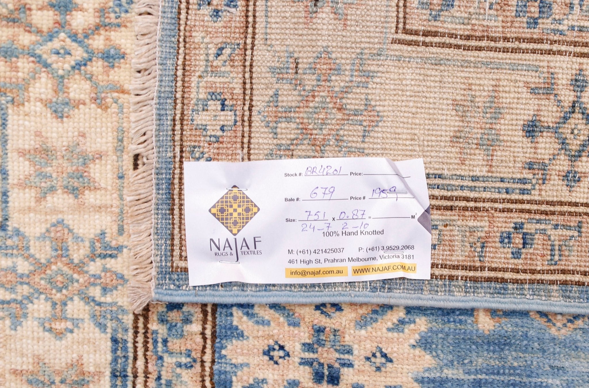 Handmade Super Kazakh Hallway Runner | 751 x 87 cm | 24'7" x 2'10" - Najaf Rugs & Textile