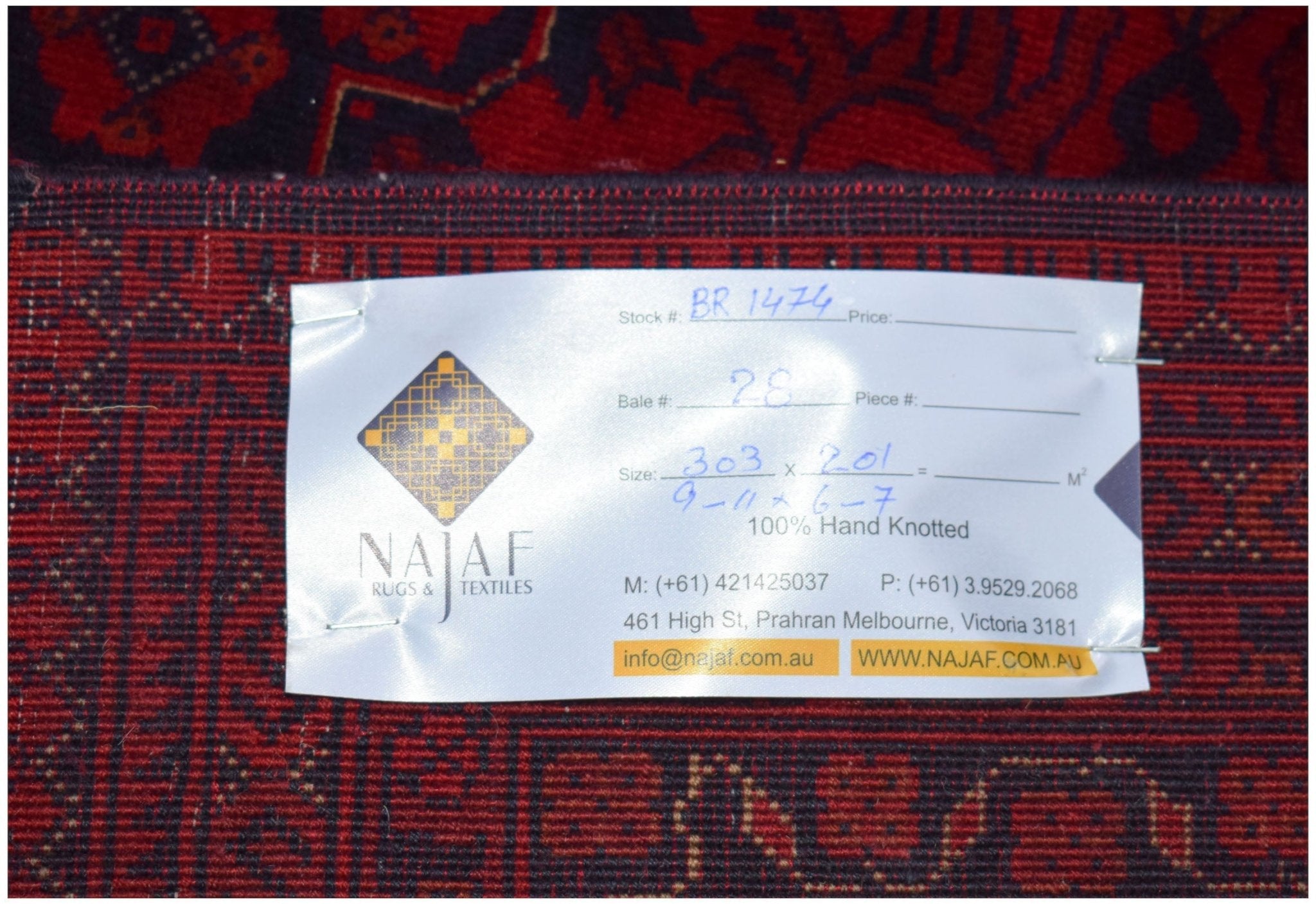 Handmade Traditional Afghan Biljik Rug | 303 x 201 cm | 9'11" x 6'7" - Najaf Rugs & Textile