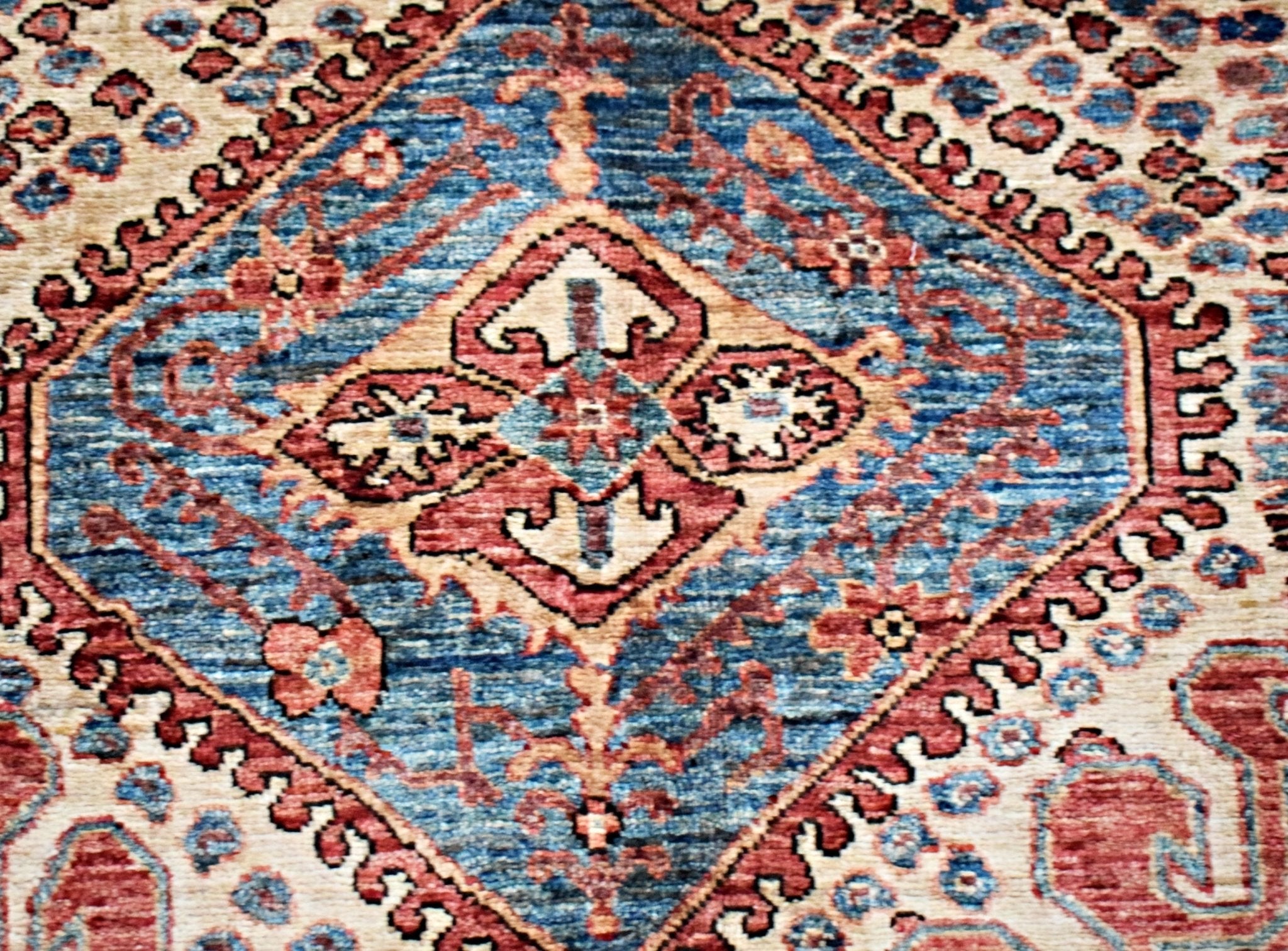 Handmade Traditional Afghan Chobi Rug | 203 x 156 cm | 6'8" x 5'2" - Najaf Rugs & Textile