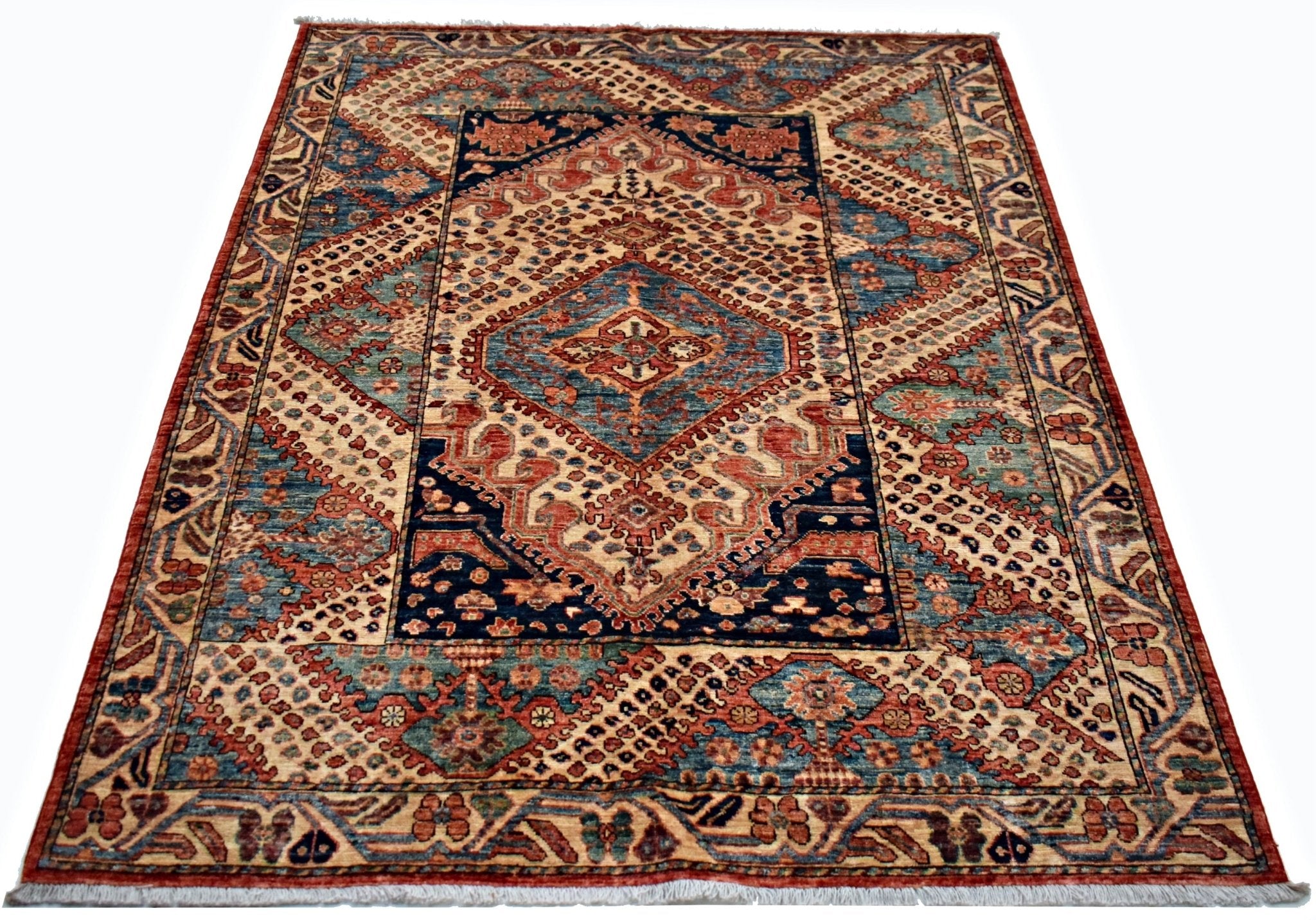 Handmade Traditional Afghan Chobi Rug | 203 x 156 cm | 6'8" x 5'2" - Najaf Rugs & Textile