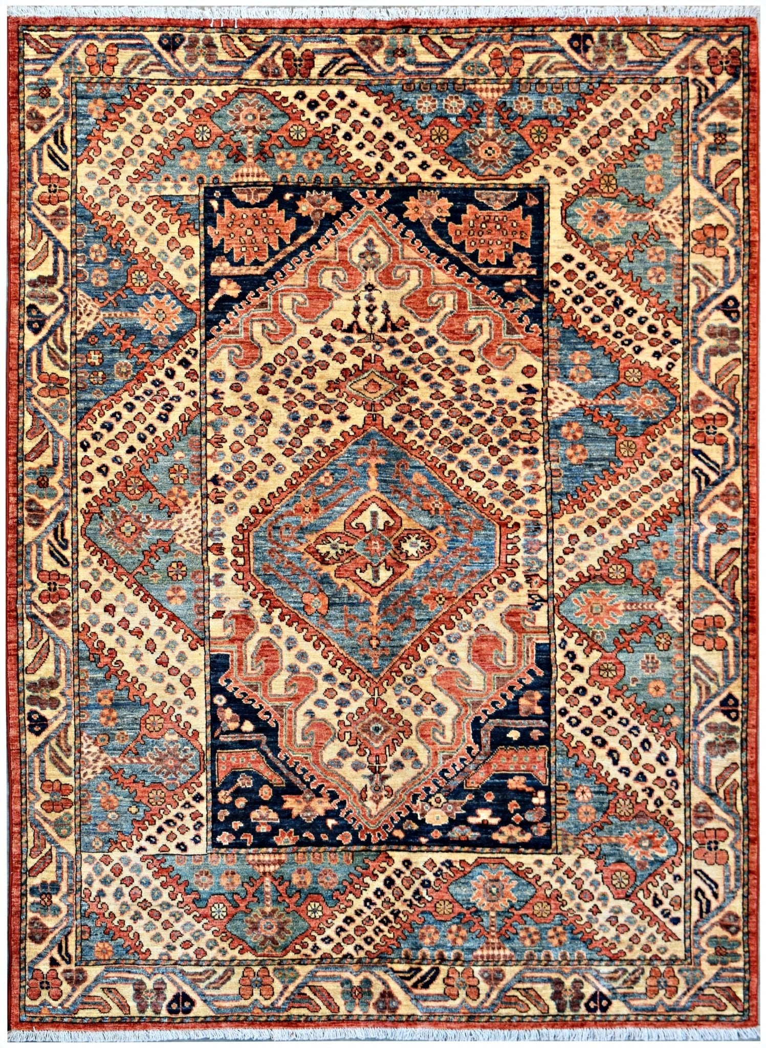 Handmade Traditional Afghan Chobi Rug | 203 x 156 cm | 6'8" x 5'2" - Najaf Rugs & Textile