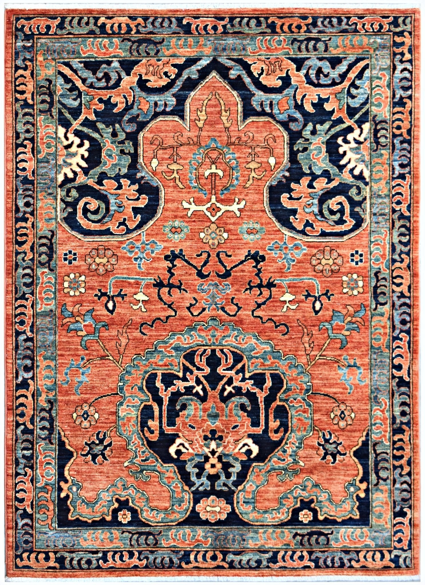 Handmade Traditional Afghan Chobi Rug | 211 x 154 cm | 6'11" x 5'1" - Najaf Rugs & Textile