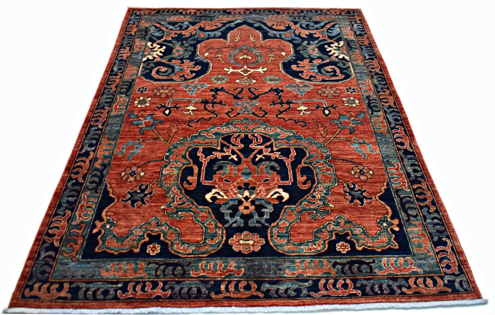 Handmade Traditional Afghan Chobi Rug | 211 x 154 cm | 6'11" x 5'1" - Najaf Rugs & Textile