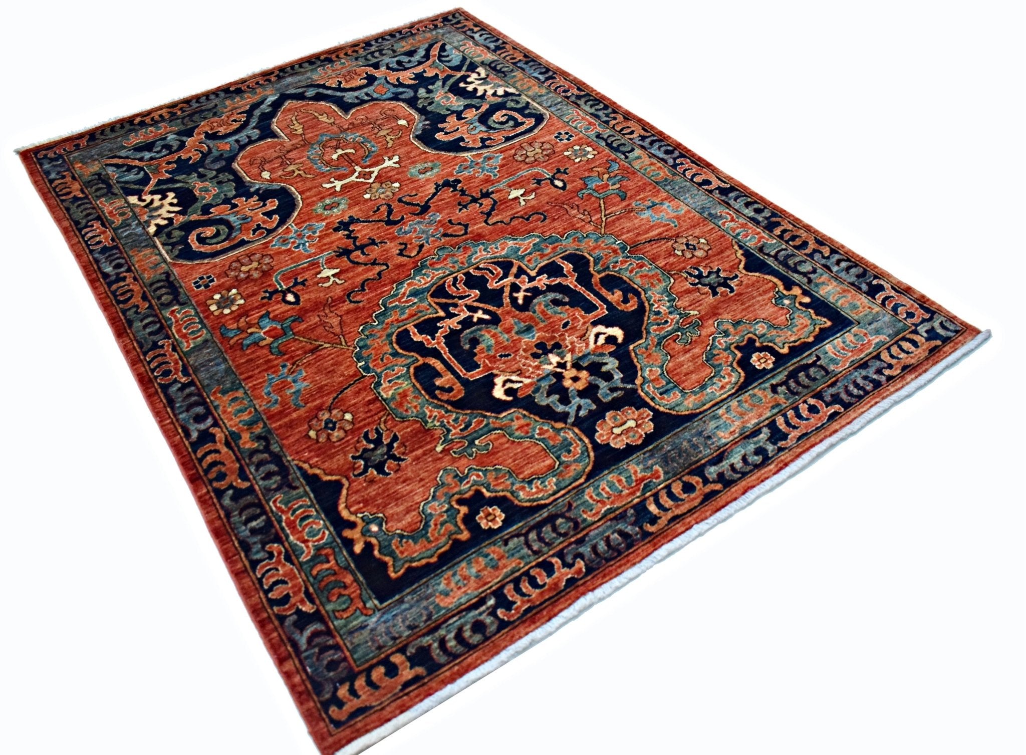 Handmade Traditional Afghan Chobi Rug | 211 x 154 cm | 6'11" x 5'1" - Najaf Rugs & Textile