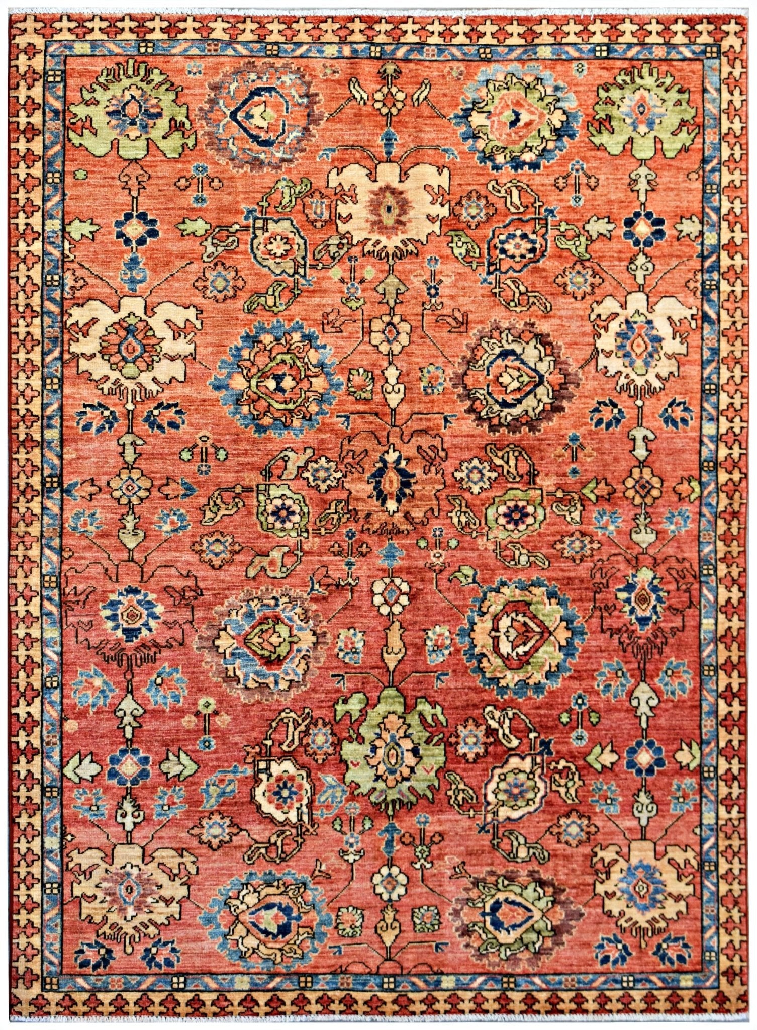 Handmade Traditional Afghan Chobi Rug | 216 x 155 cm | 7'1" x 5'1" - Najaf Rugs & Textile