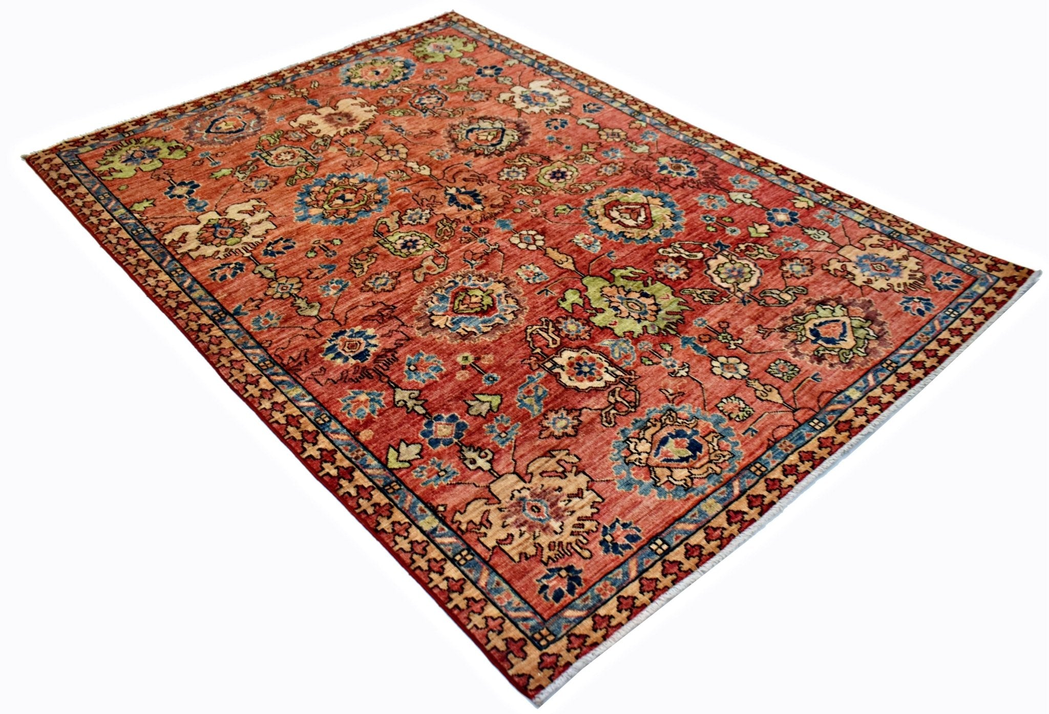 Handmade Traditional Afghan Chobi Rug | 216 x 155 cm | 7'1" x 5'1" - Najaf Rugs & Textile