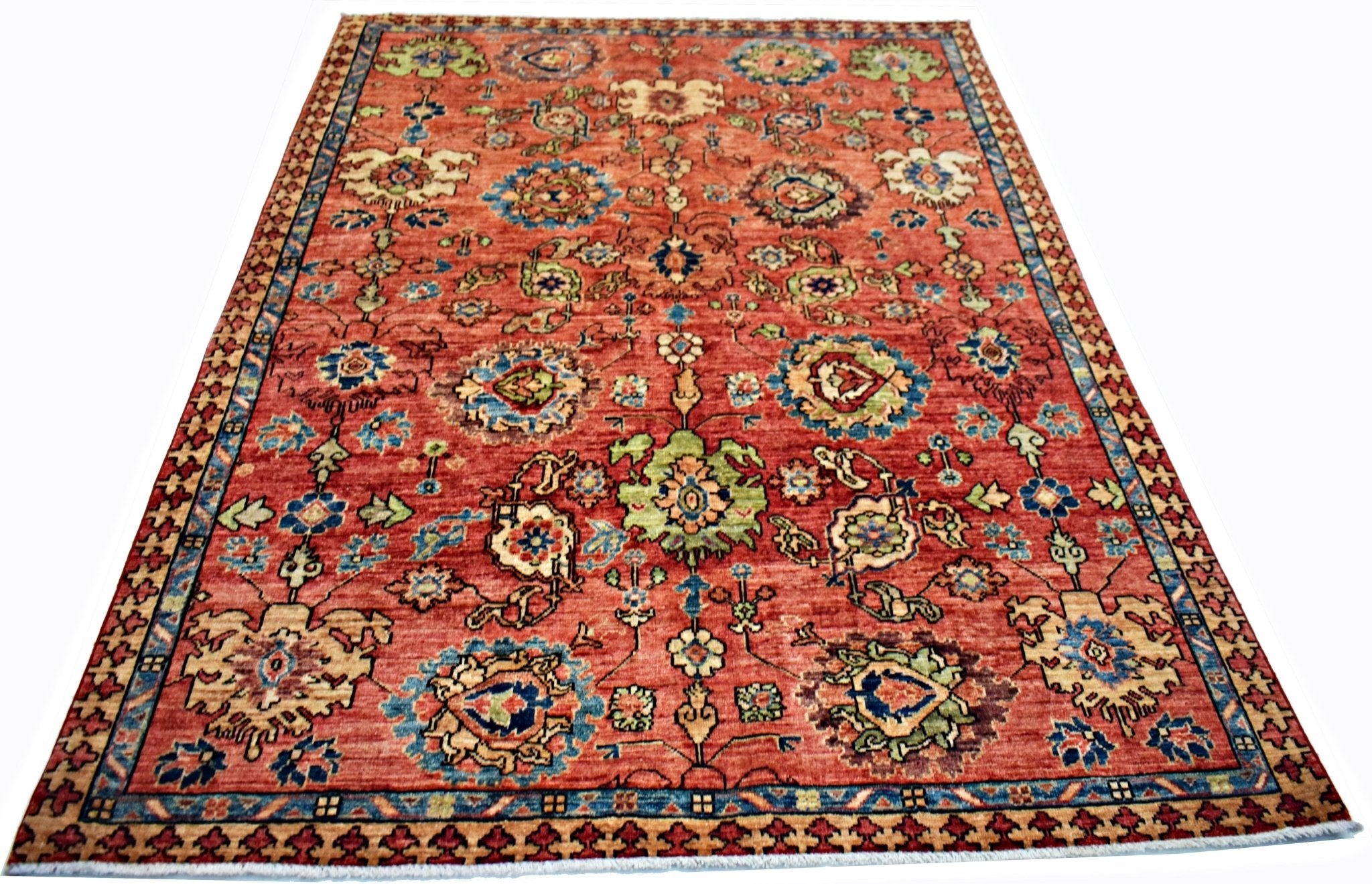Handmade Traditional Afghan Chobi Rug | 216 x 155 cm | 7'1" x 5'1" - Najaf Rugs & Textile