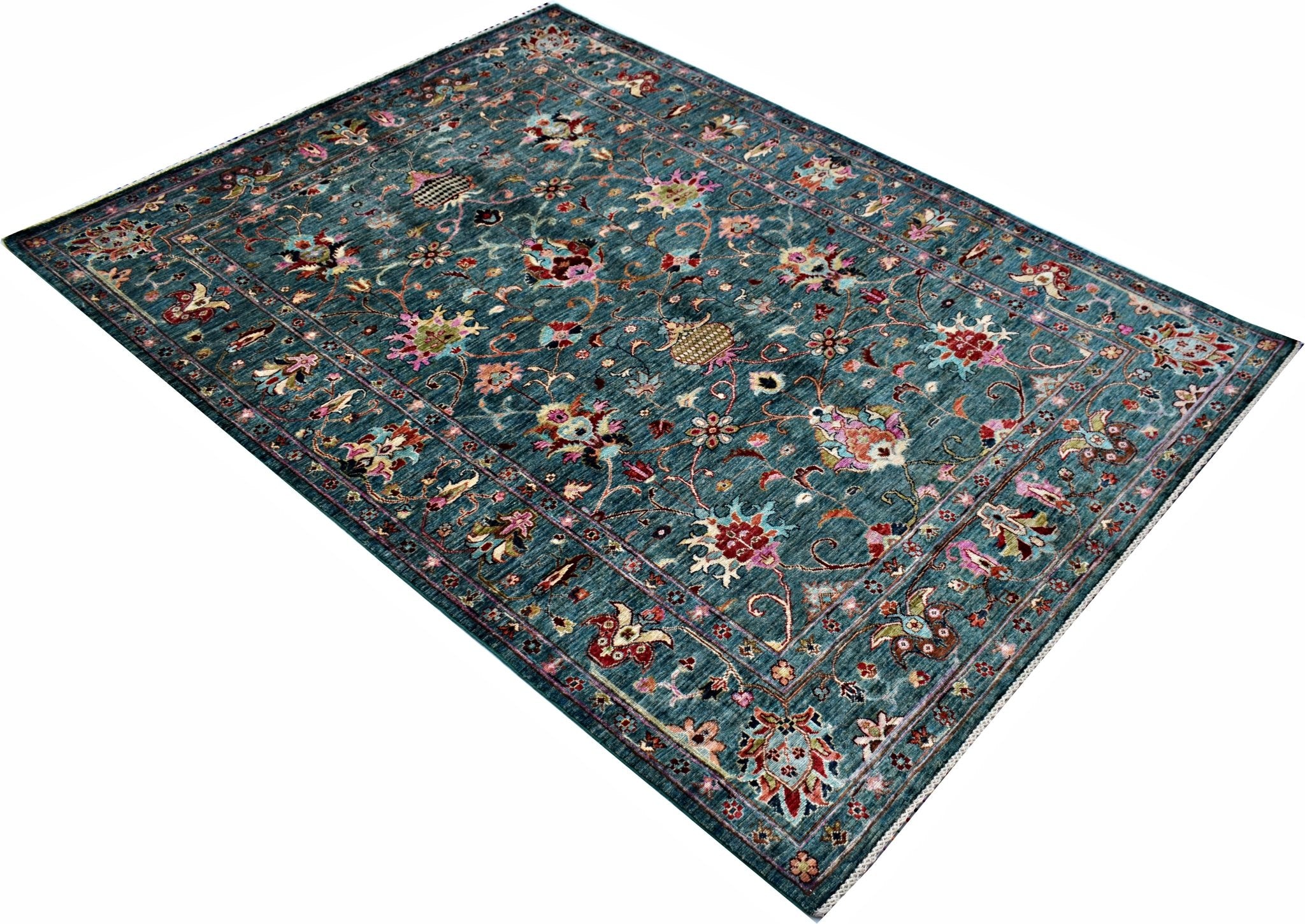 Handmade Traditional Afghan Chobi Rug | 241 x 174 cm | 7'11" x 5'9" - Najaf Rugs & Textile