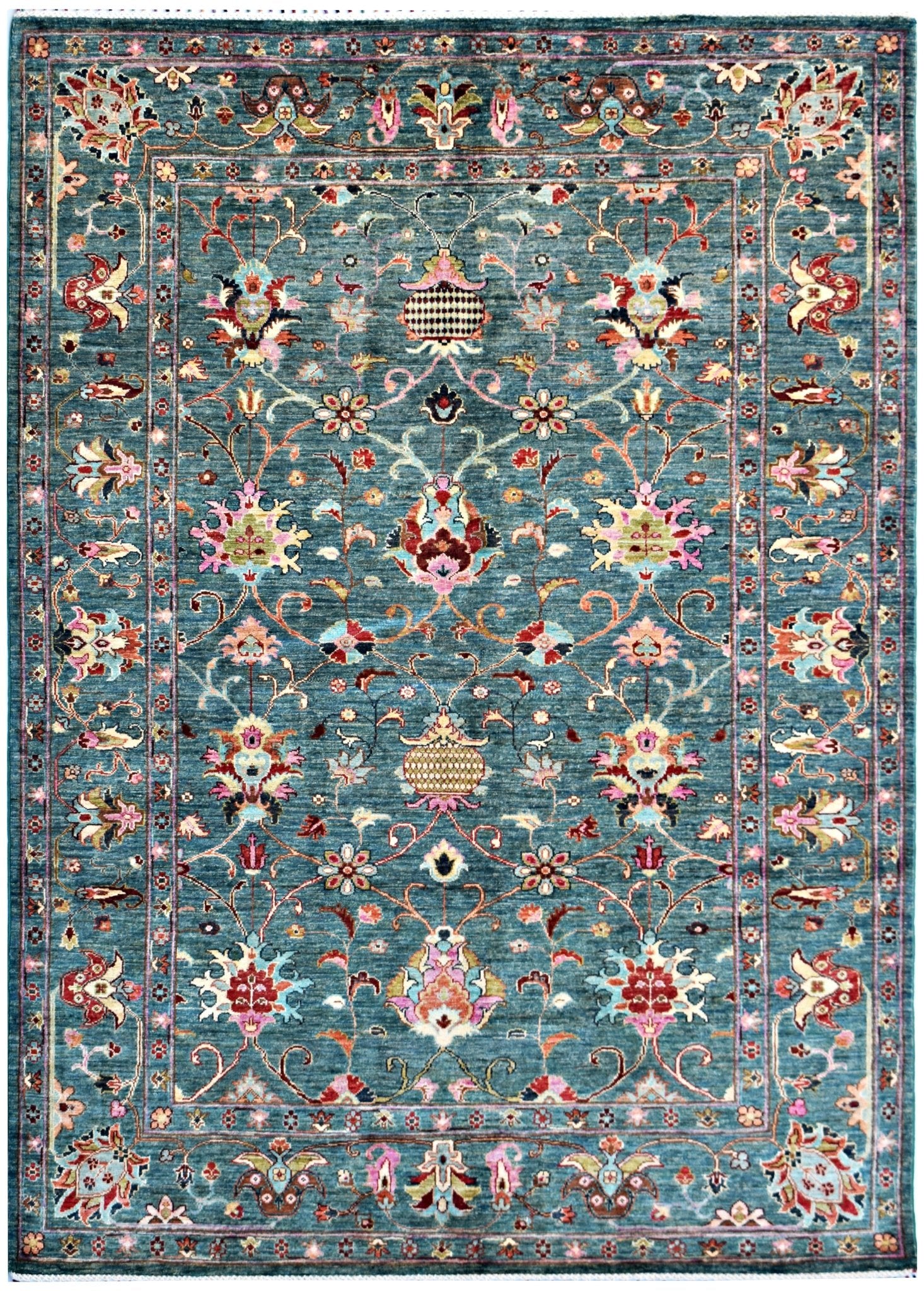 Handmade Traditional Afghan Chobi Rug | 241 x 174 cm | 7'11" x 5'9" - Najaf Rugs & Textile