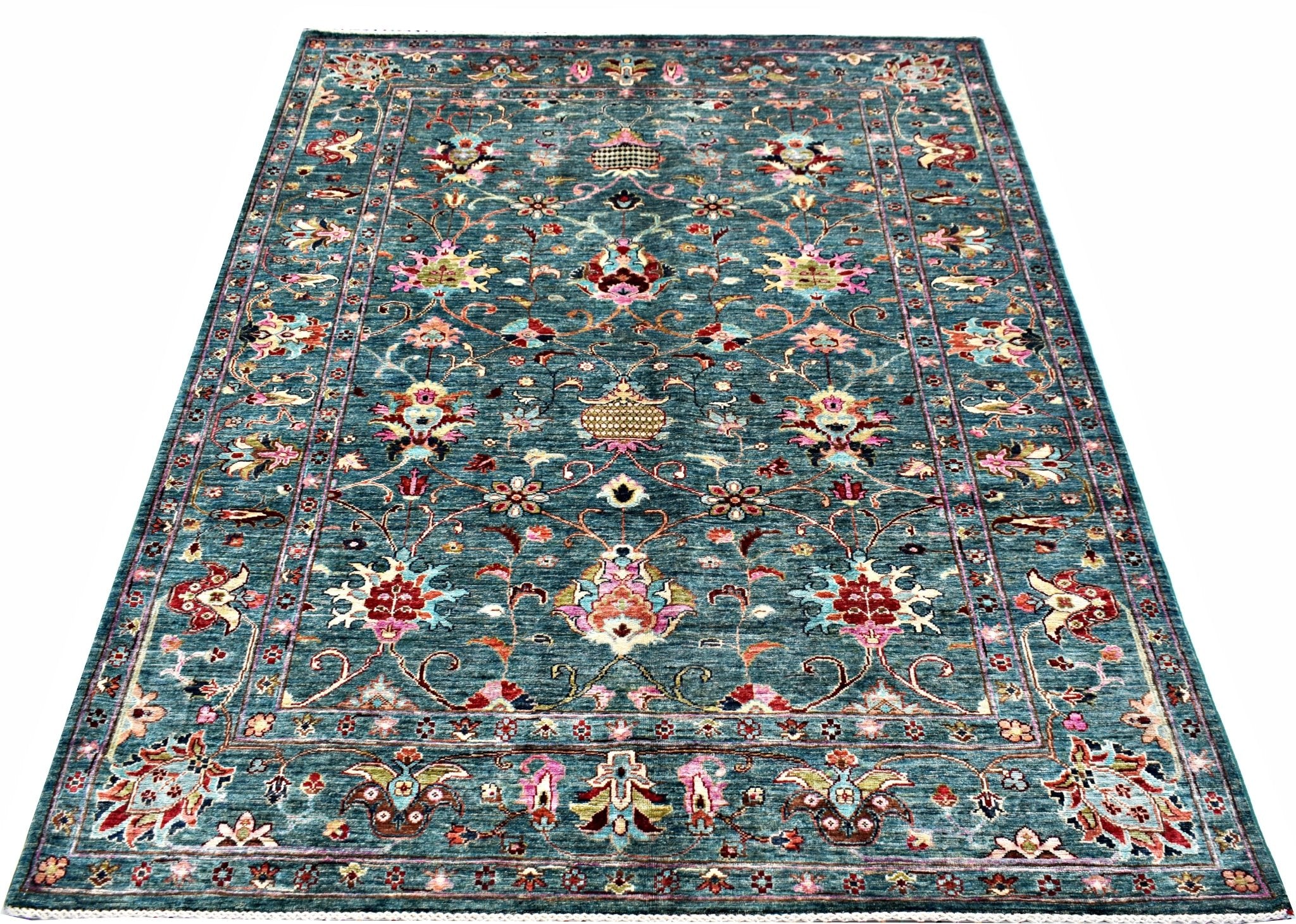 Handmade Traditional Afghan Chobi Rug | 241 x 174 cm | 7'11" x 5'9" - Najaf Rugs & Textile