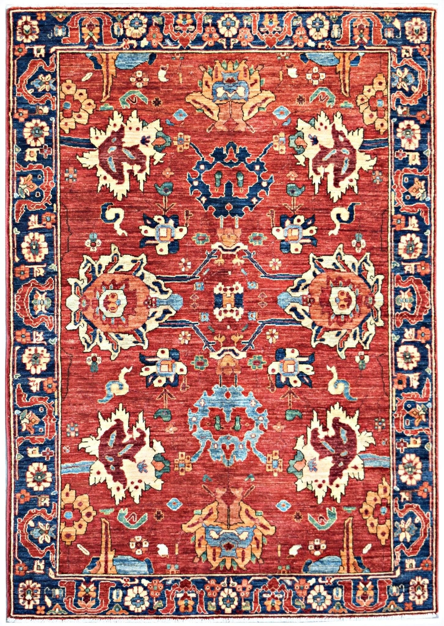 Handmade Traditional Afghan Chobi Rug | 246 x 154 cm | 8'1" x 5'1" - Najaf Rugs & Textile