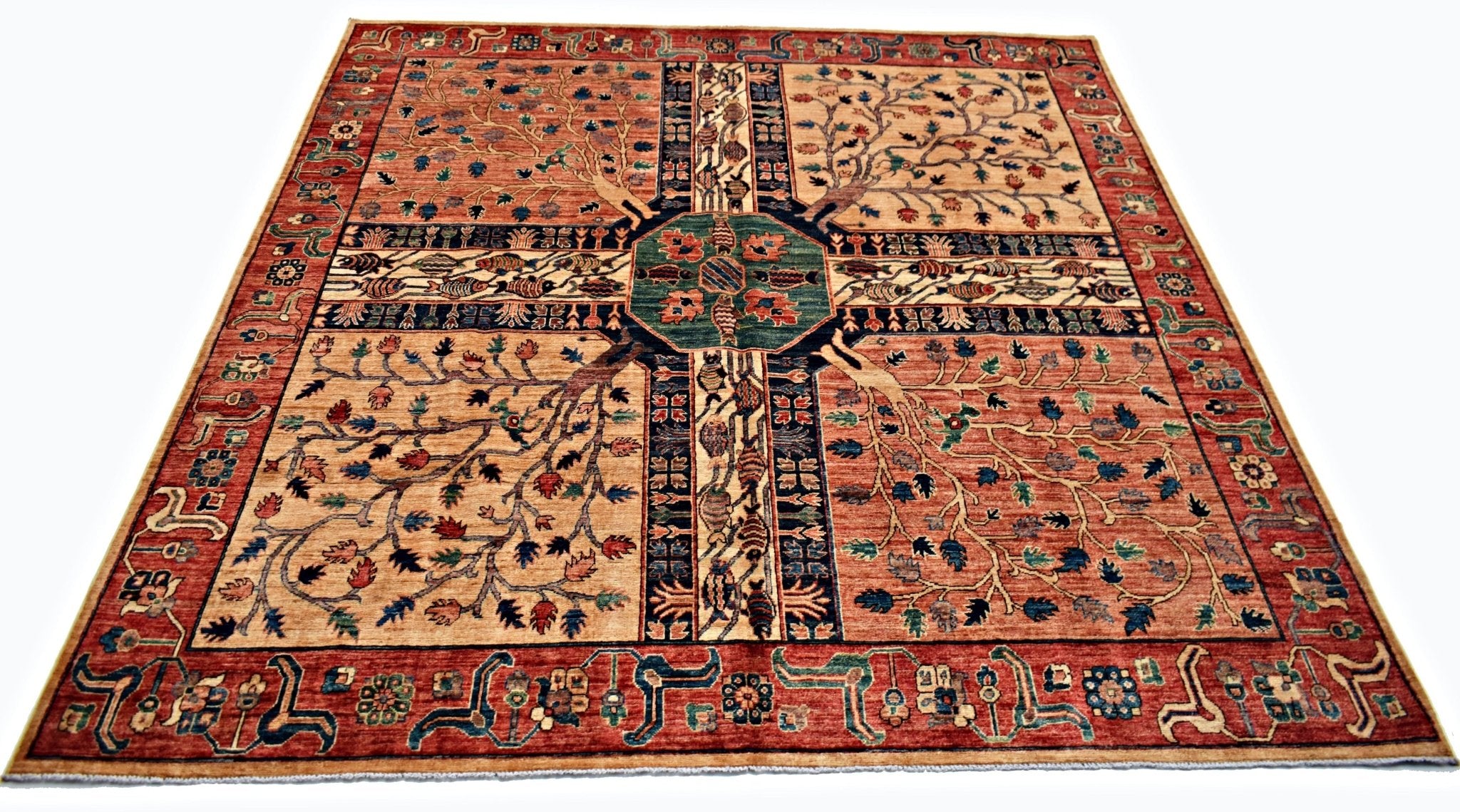 Handmade Traditional Afghan Chobi Rug | 246 x 247 cm | 8'1" x 8'2" - Najaf Rugs & Textile