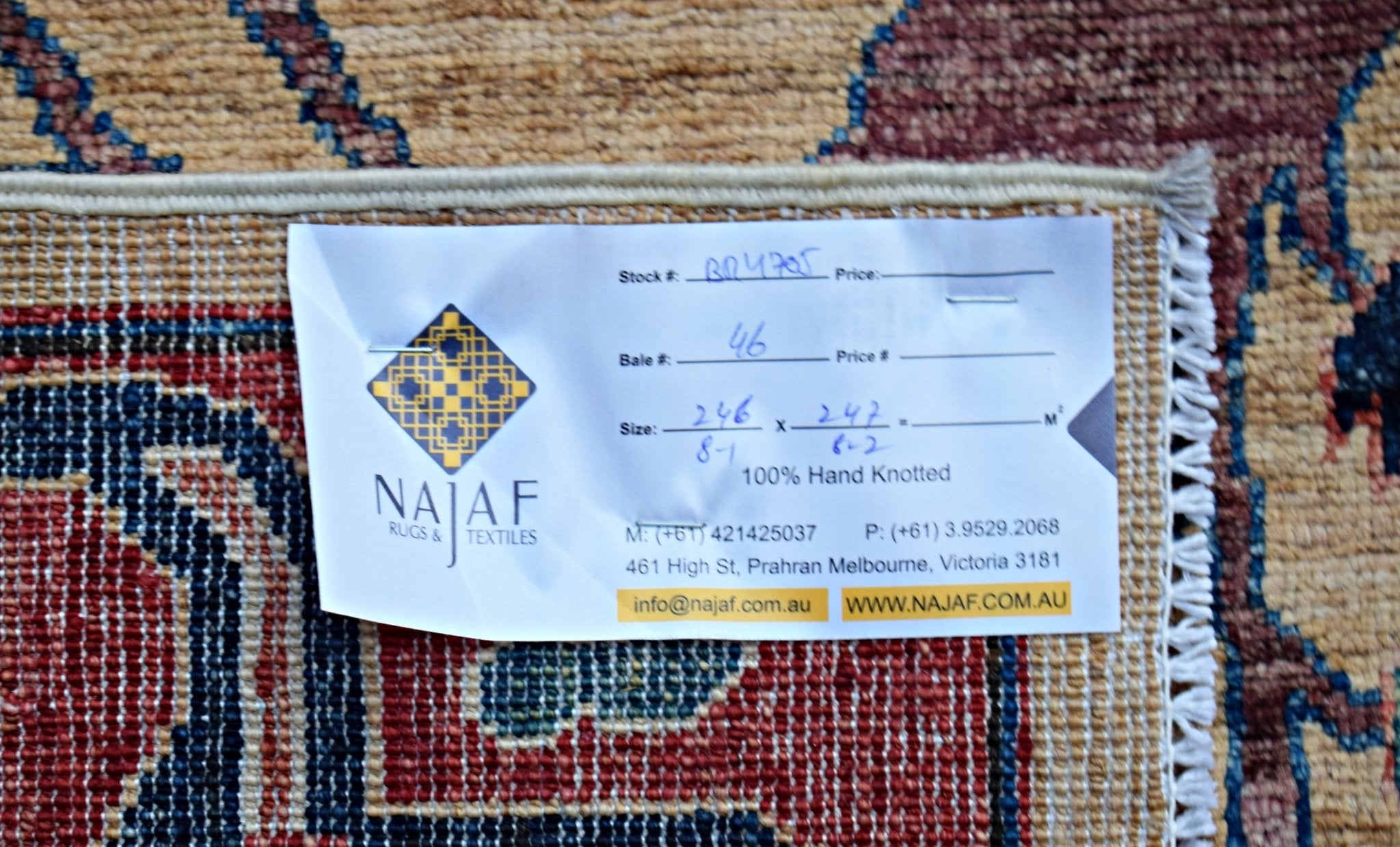 Handmade Traditional Afghan Chobi Rug | 246 x 247 cm | 8'1" x 8'2" - Najaf Rugs & Textile