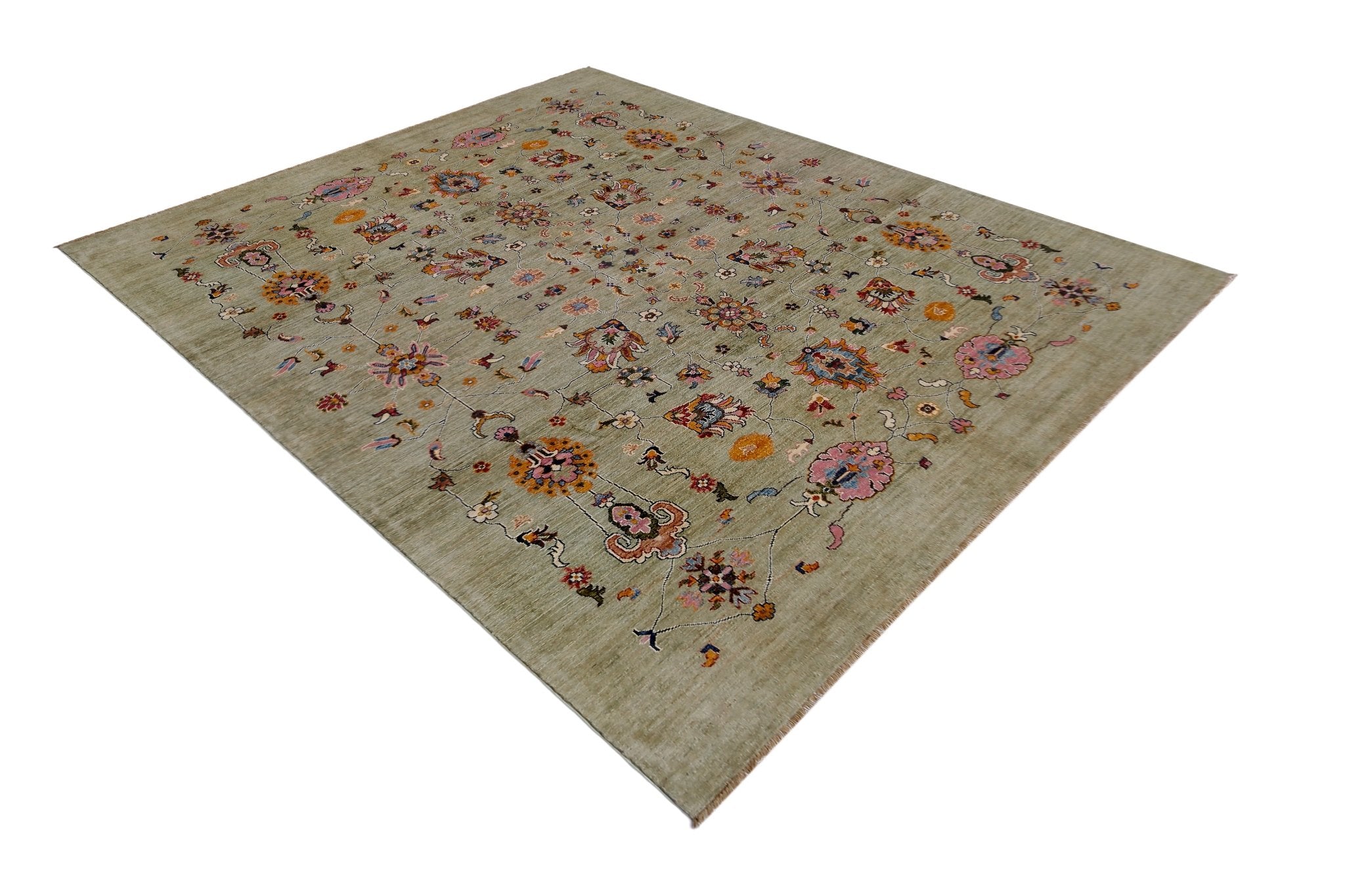 Handmade Traditional Afghan Chobi Rug | 301 x 250 cm | 9'11" x 8'3" - Najaf Rugs & Textile